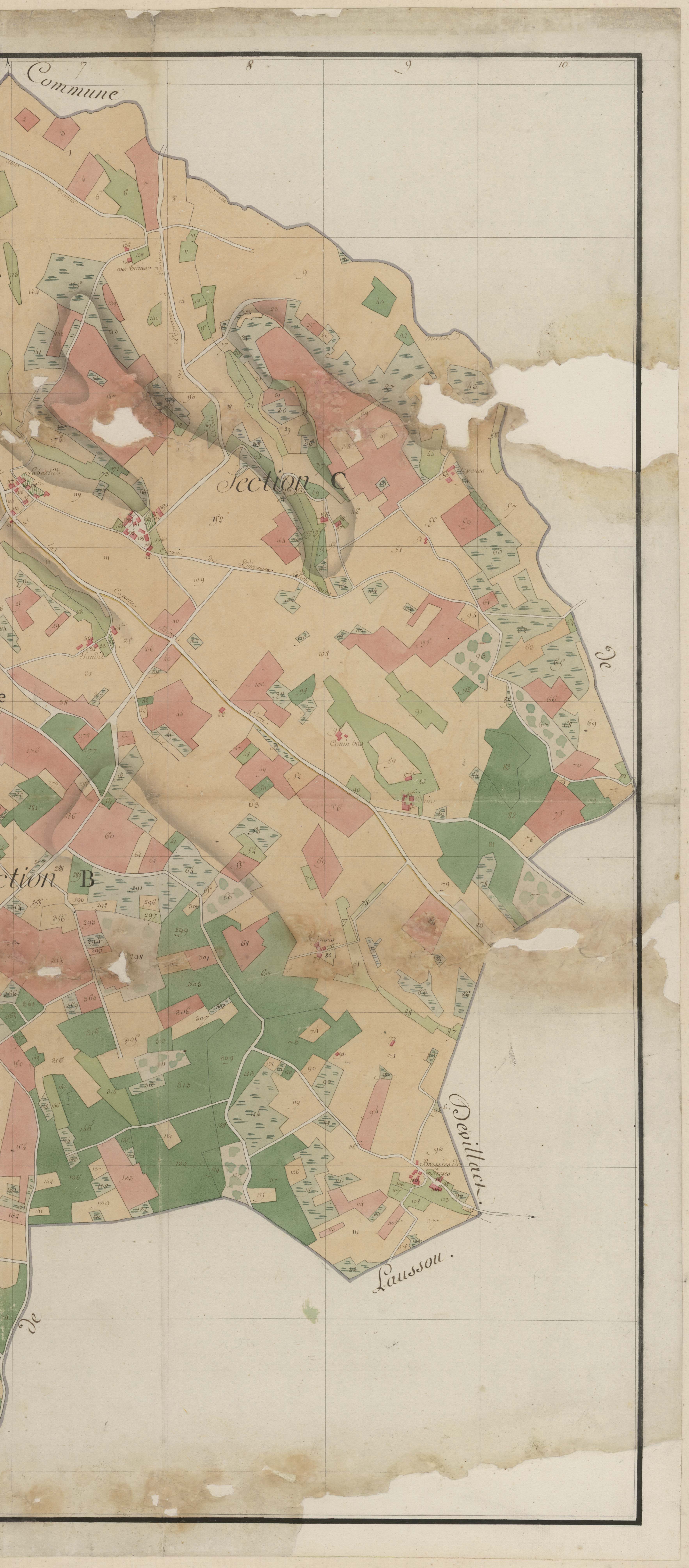 Plan par masses de cultures-, Saint-Étienne-de-Villeréal