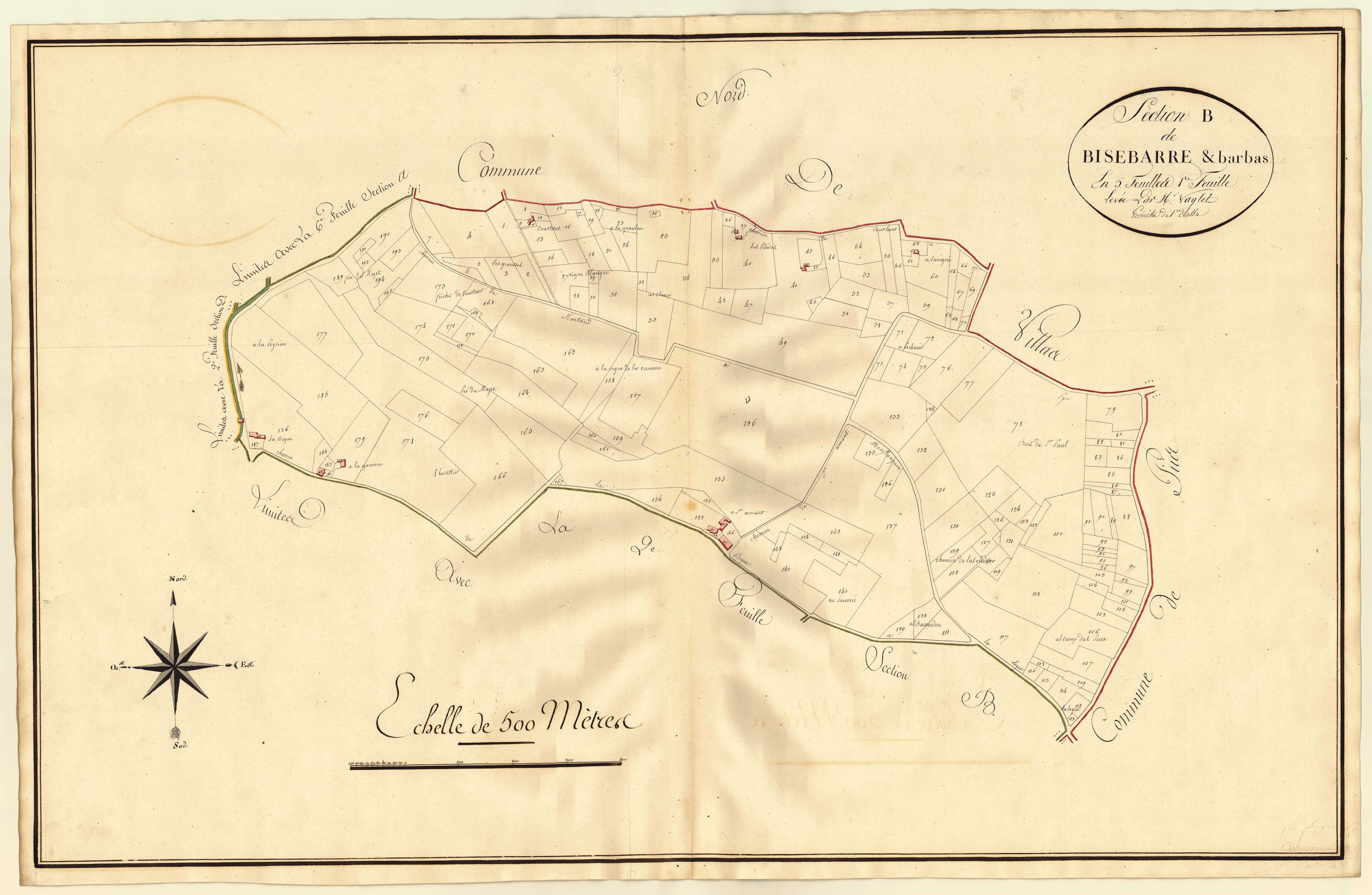 Plan primitif, atlas-B1 Brisebarre et Barbas, Saint-Eutrope-de-Born