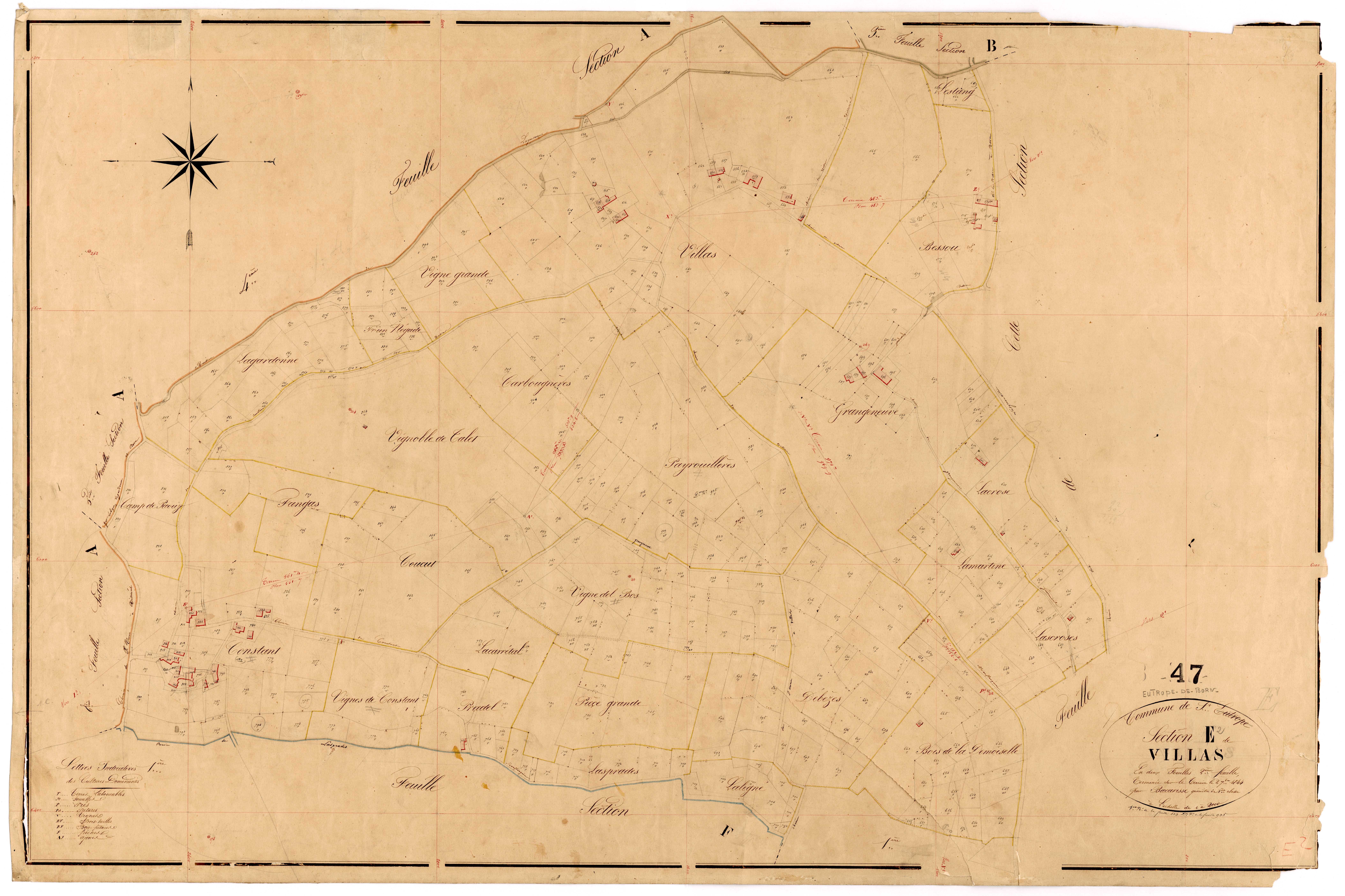Plan napoléonien, feuille préparatoire-E2 Villas, Saint-Eutrope-de-Born