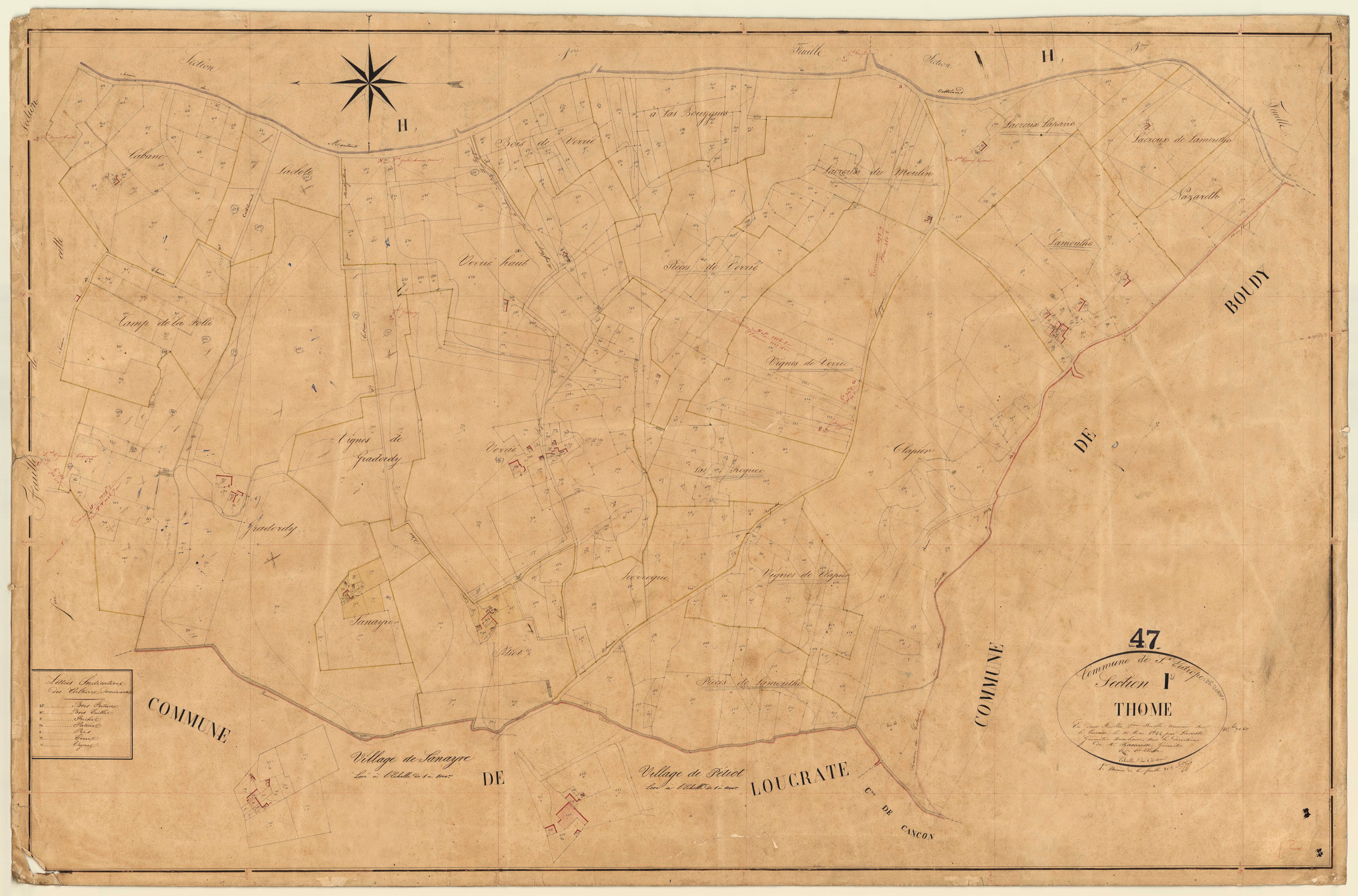 Plan napoléonien, feuille préparatoire-I2 Thome, Saint-Eutrope-de-Born