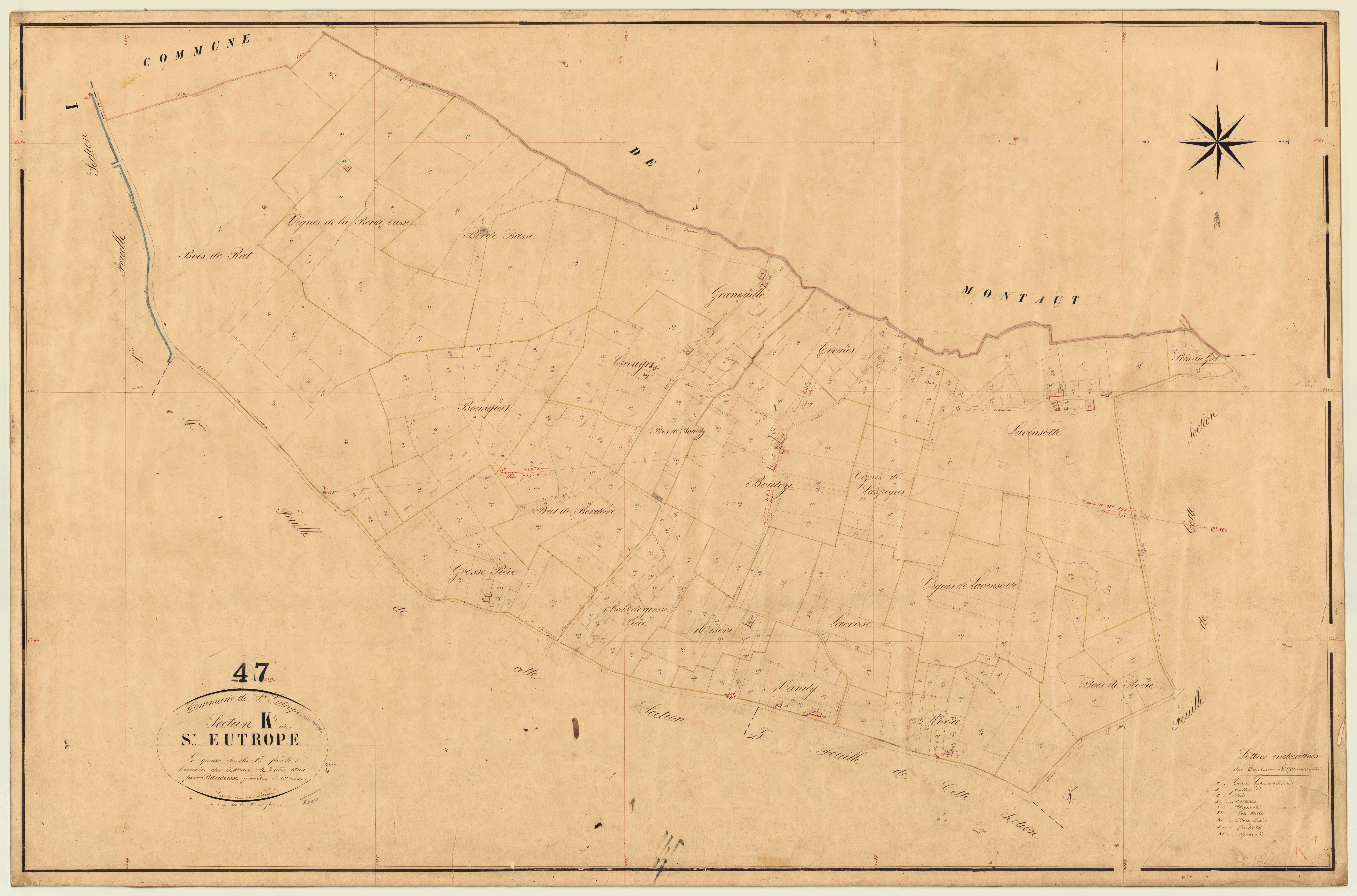 Plan napoléonien, feuille préparatoire-K1 Saint-Eutrope, Saint-Eutrope-de-Born