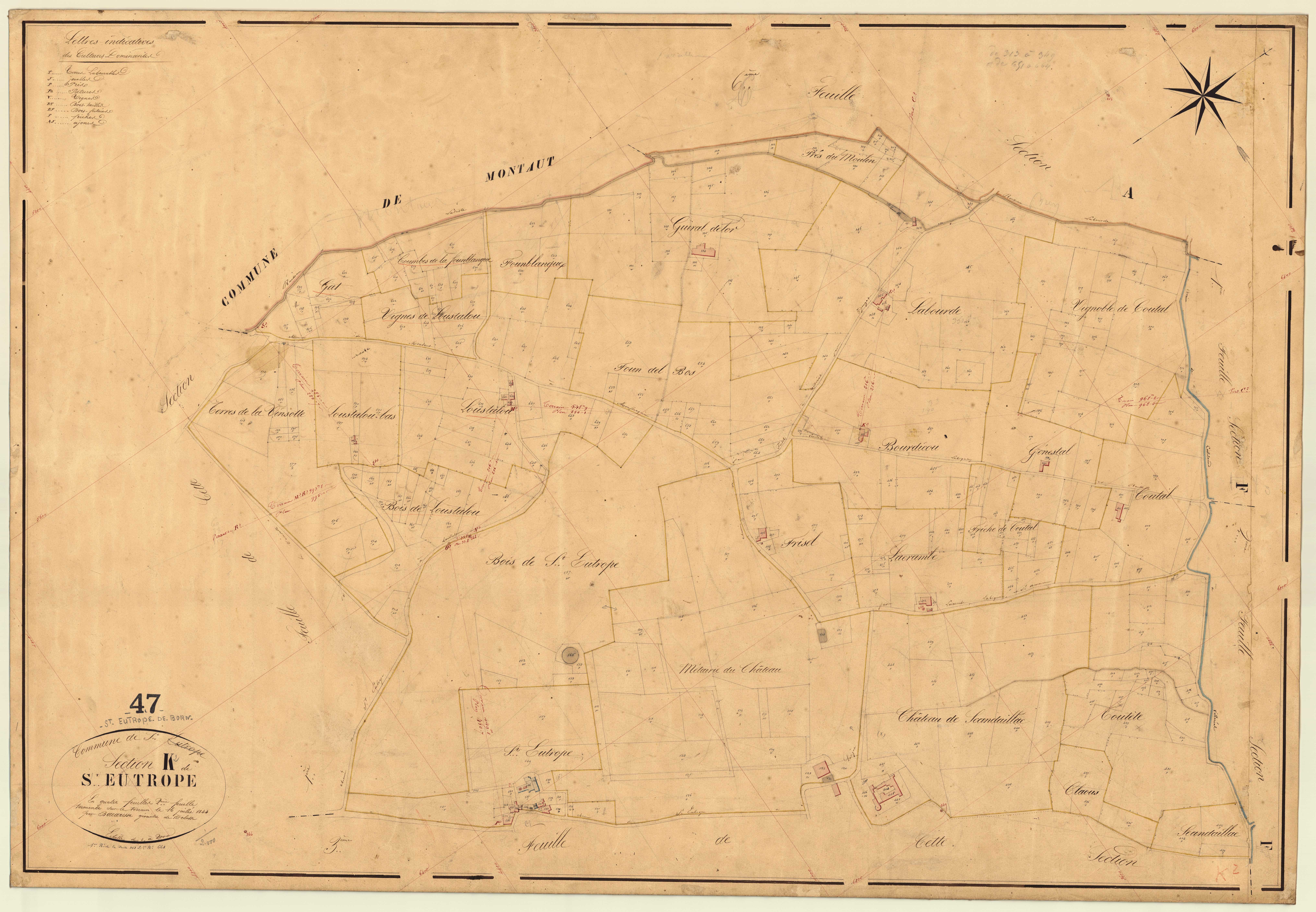 Plan napoléonien, feuille préparatoire-K2 Saint-Eutrope, Saint-Eutrope-de-Born