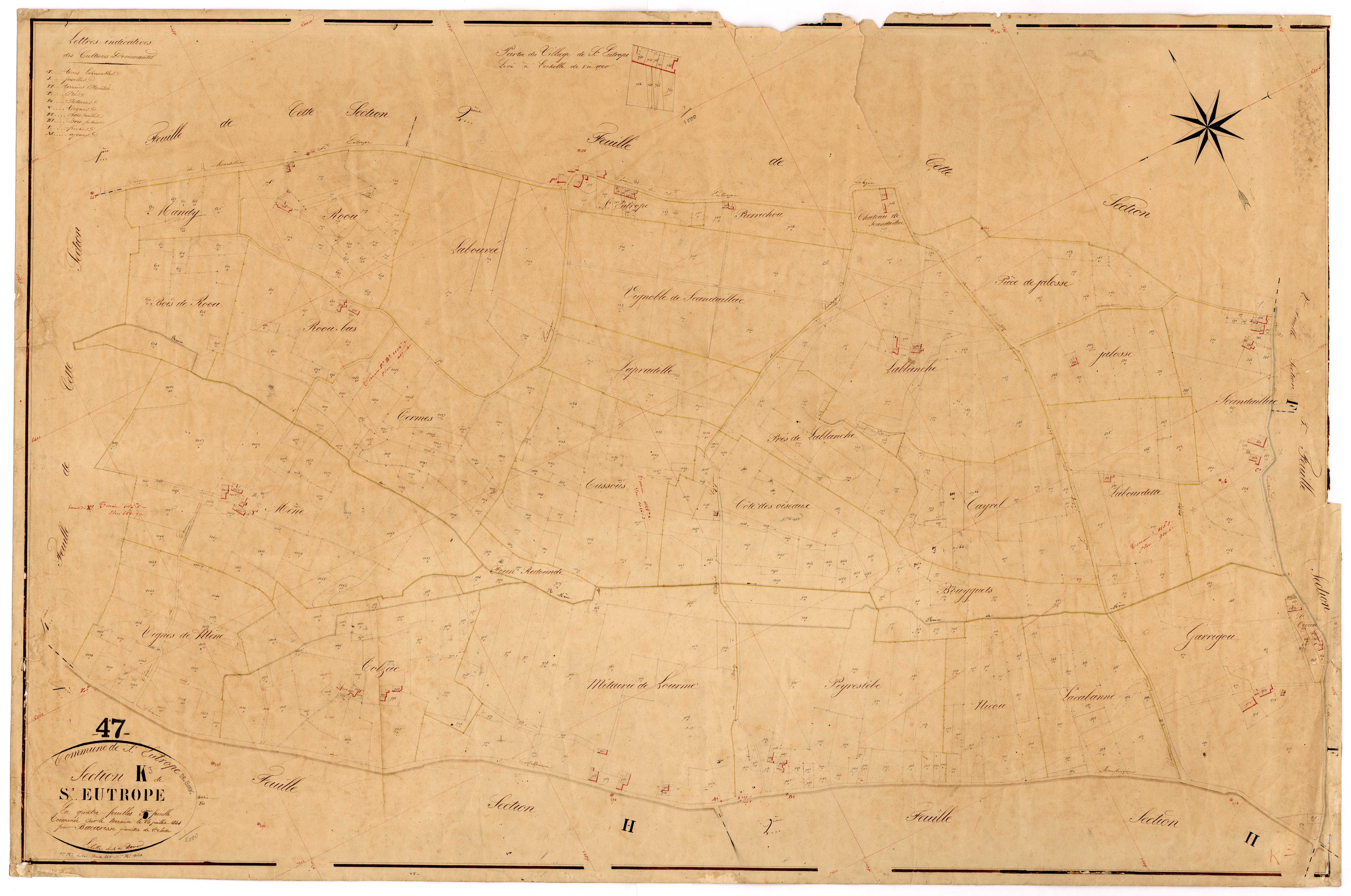 Plan napoléonien, feuille préparatoire-K3 Saint-Eutrope, Saint-Eutrope-de-Born
