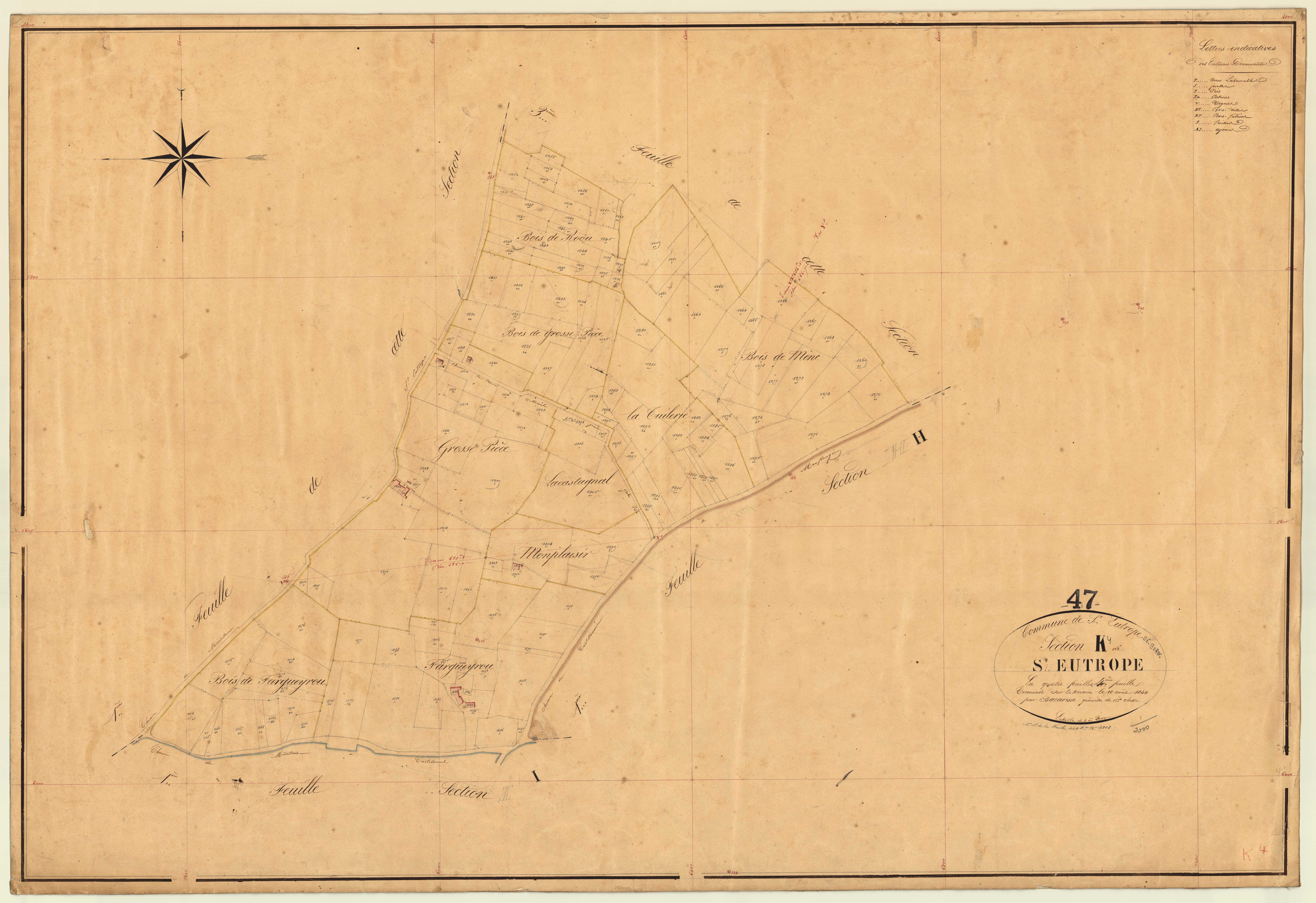 Plan napoléonien, feuille préparatoire-K4 Saint-Eutrope, Saint-Eutrope-de-Born