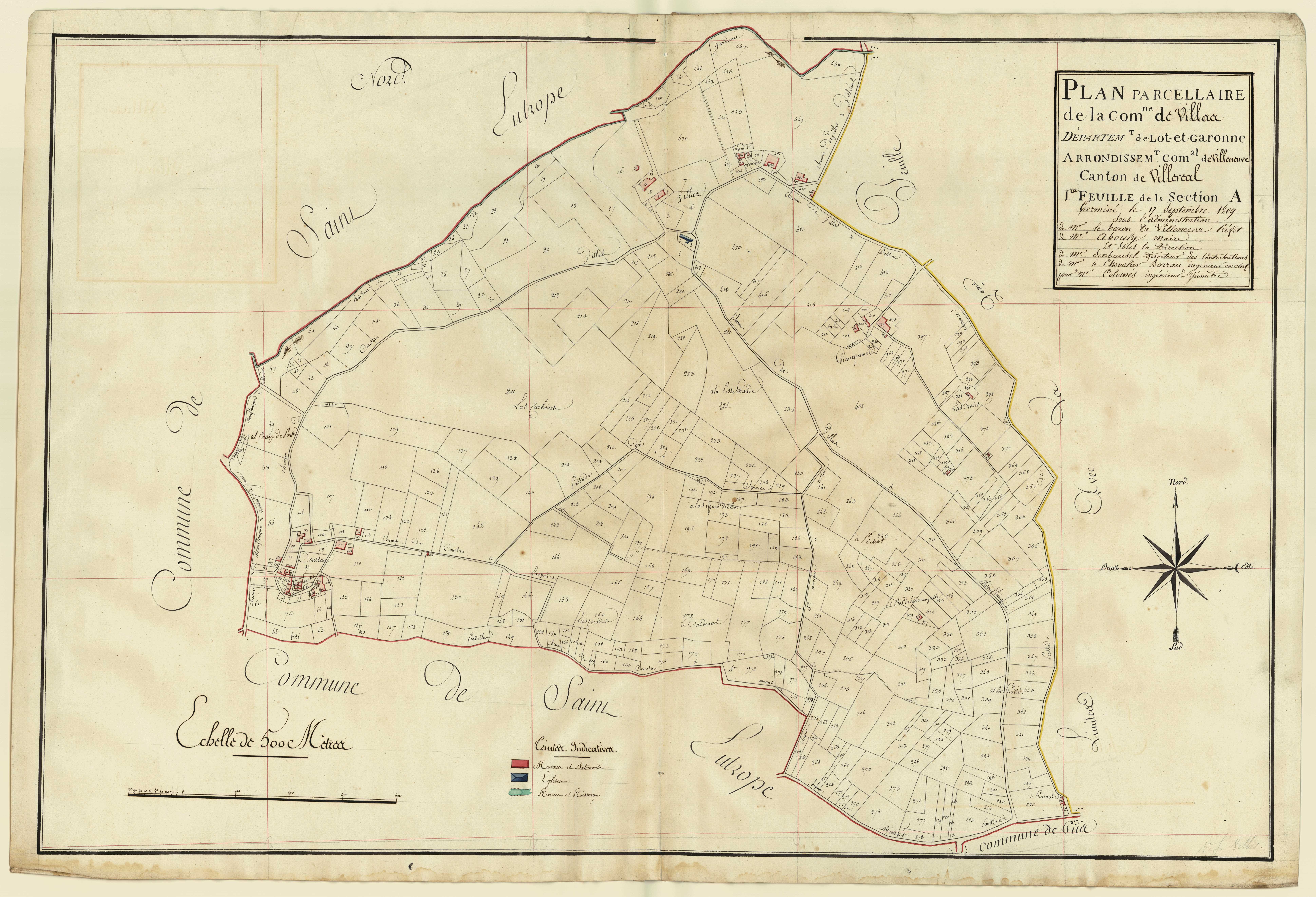 Plan primitif, atlas-A1, Villas (voir Saint-Eutrope-de-Born)