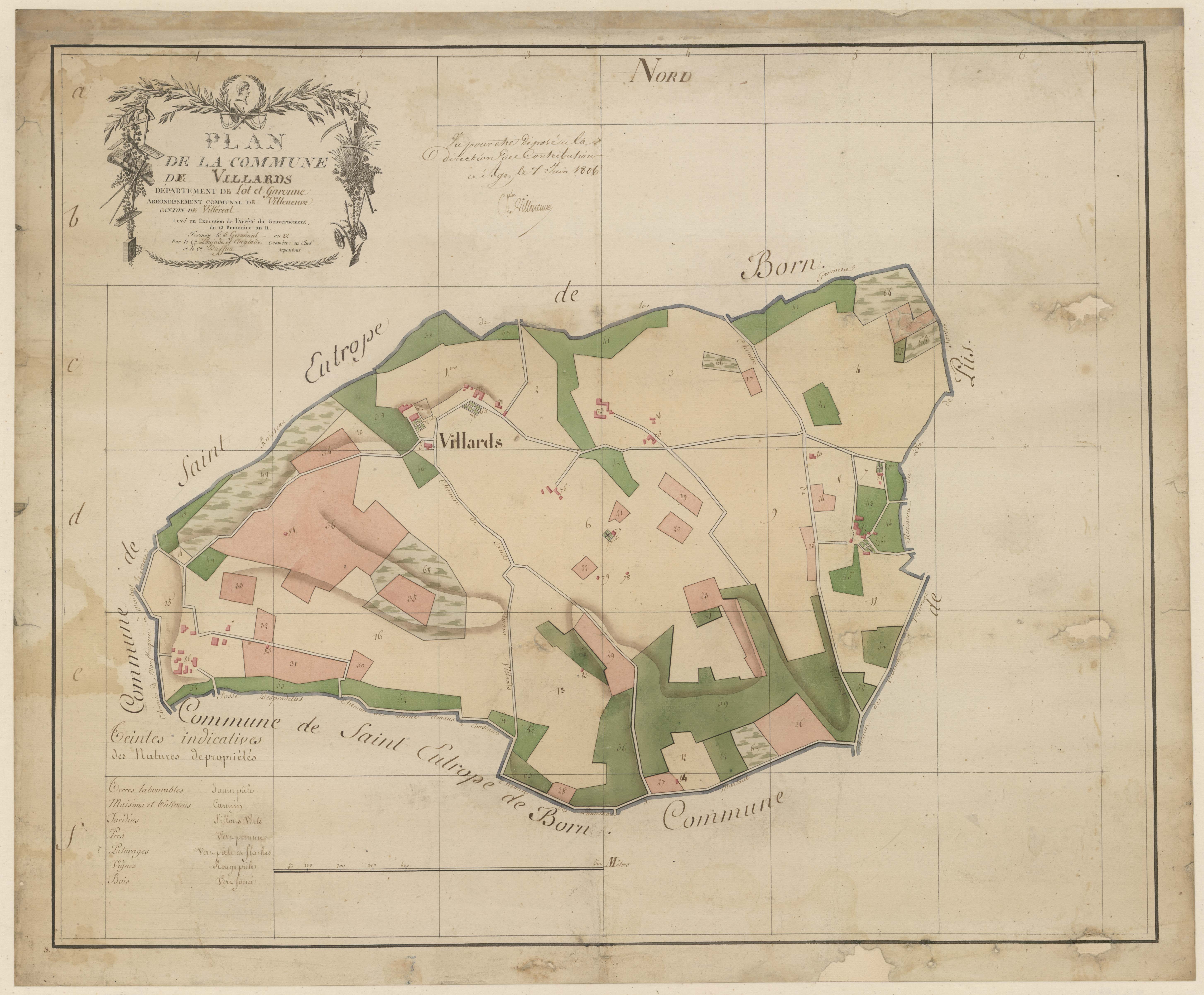 Plan par masses de cultures-, Villas (voir Saint-Eutrope-de-Born)