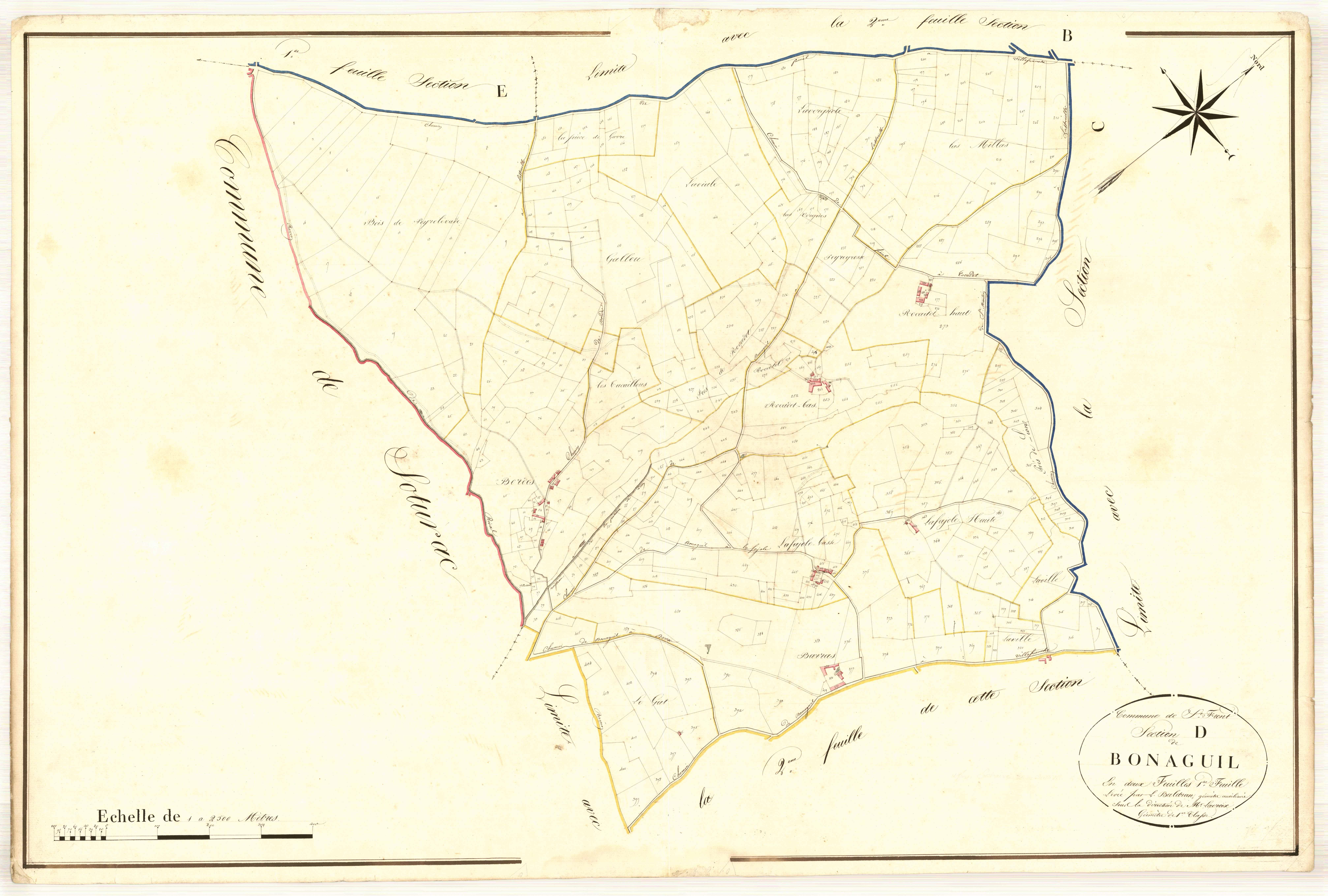 Plan napoléonien, atlas-D1 Bonaguil, Saint-Front-sur-Lémance