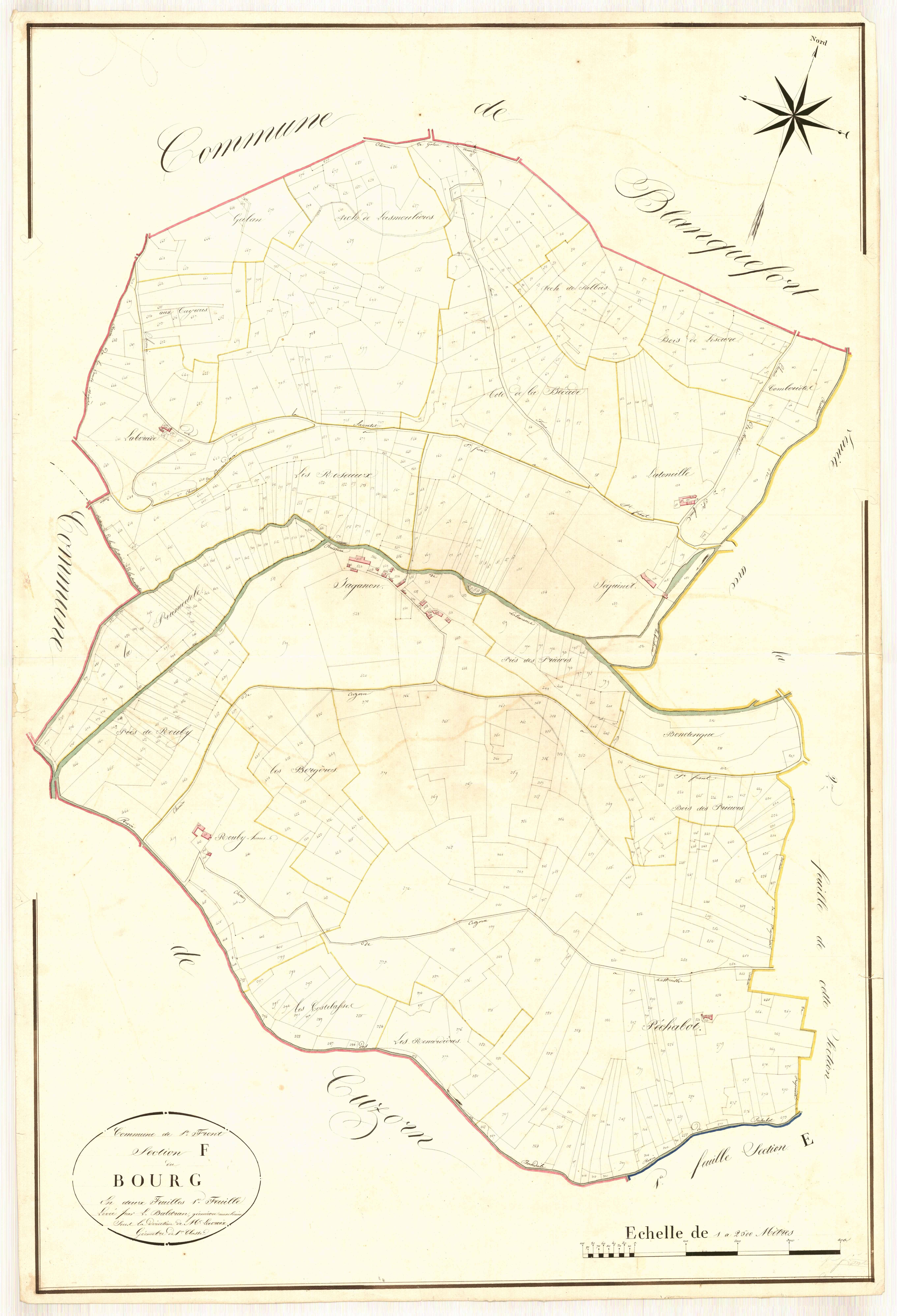 Plan napoléonien, atlas-F1 Le Bourg, Saint-Front-sur-Lémance