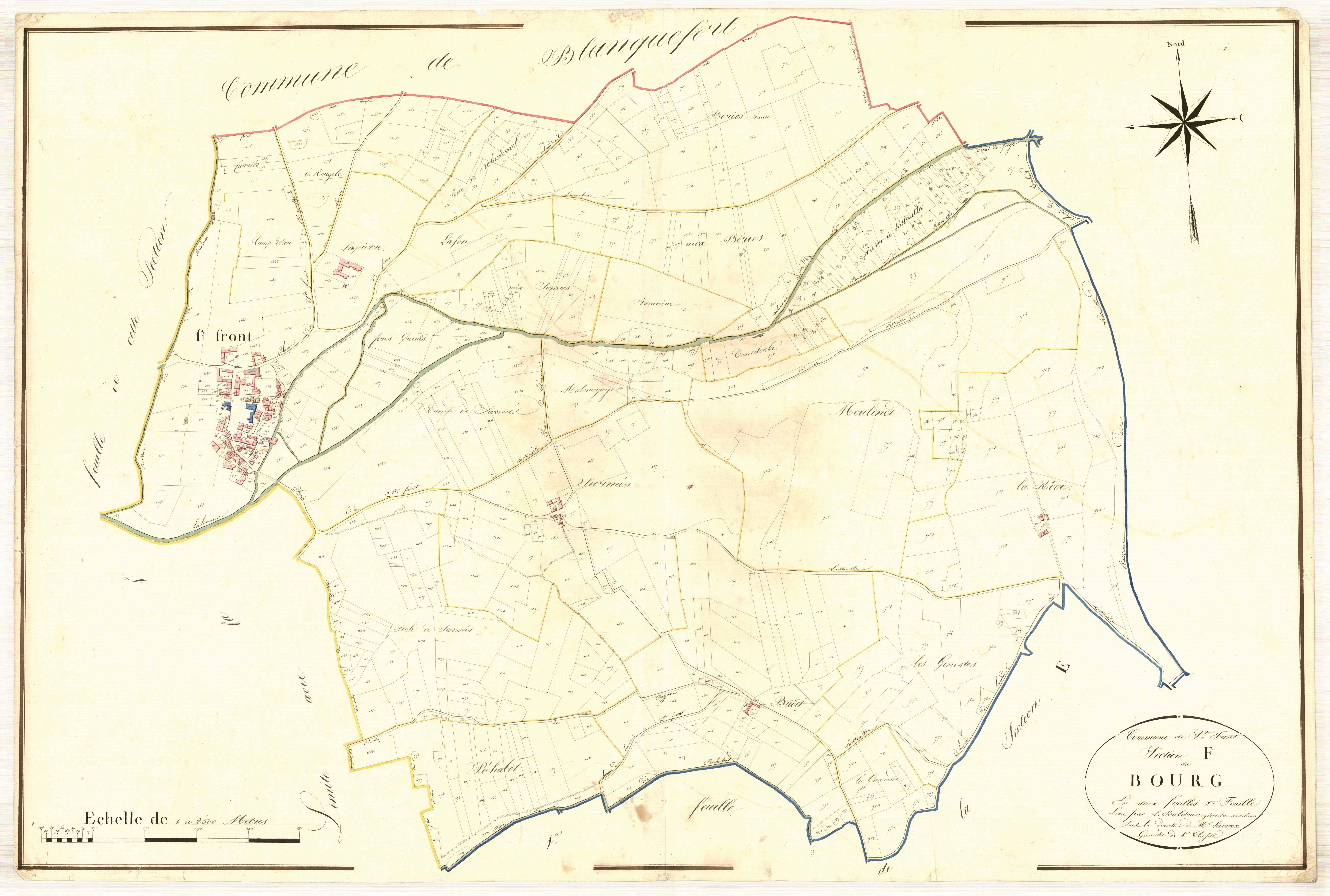 Plan napoléonien, atlas-F2 Le bourg, Saint-Front-sur-Lémance