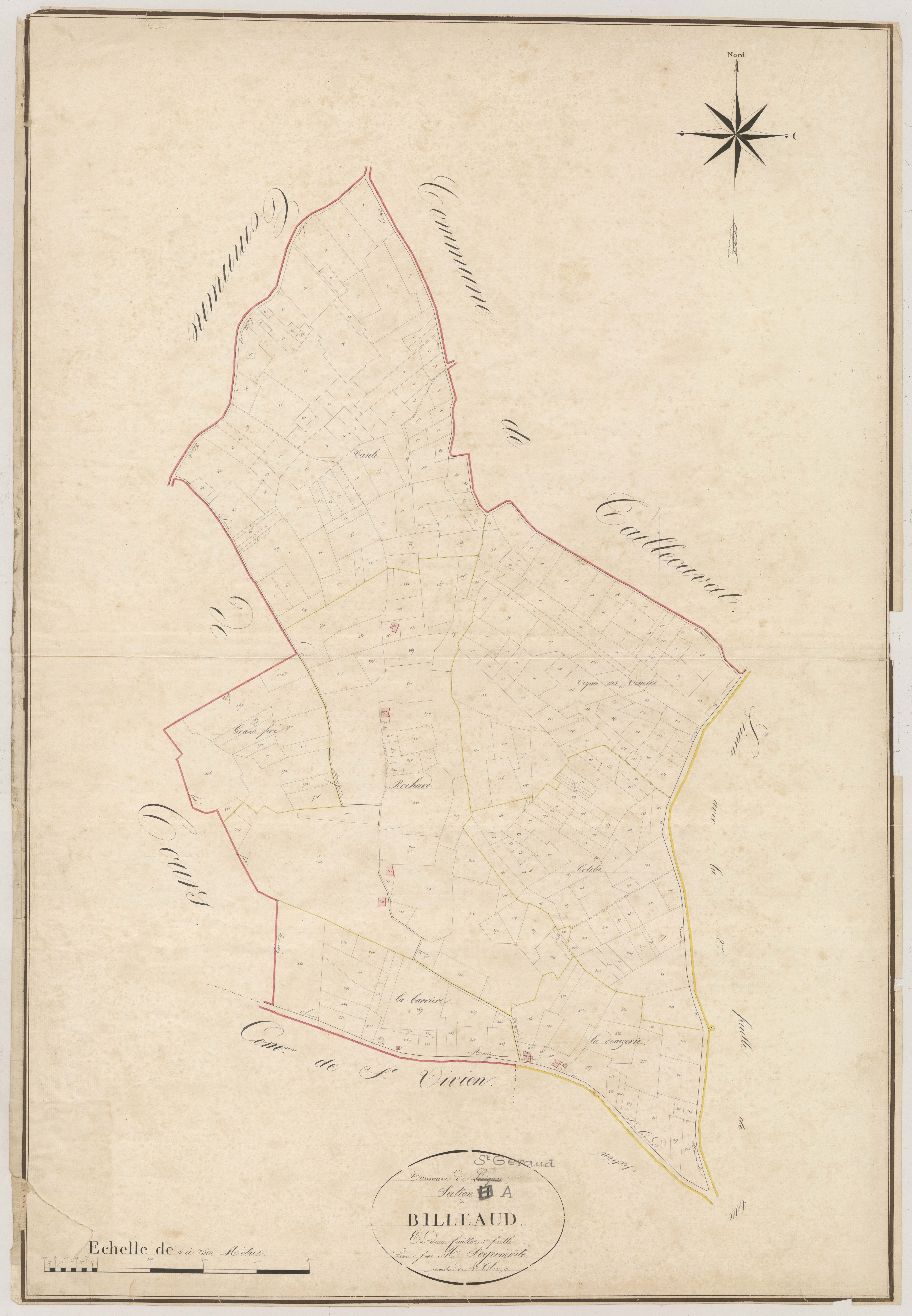 Plan napoléonien, atlas-A1 Billeaud, Saint-Géraud