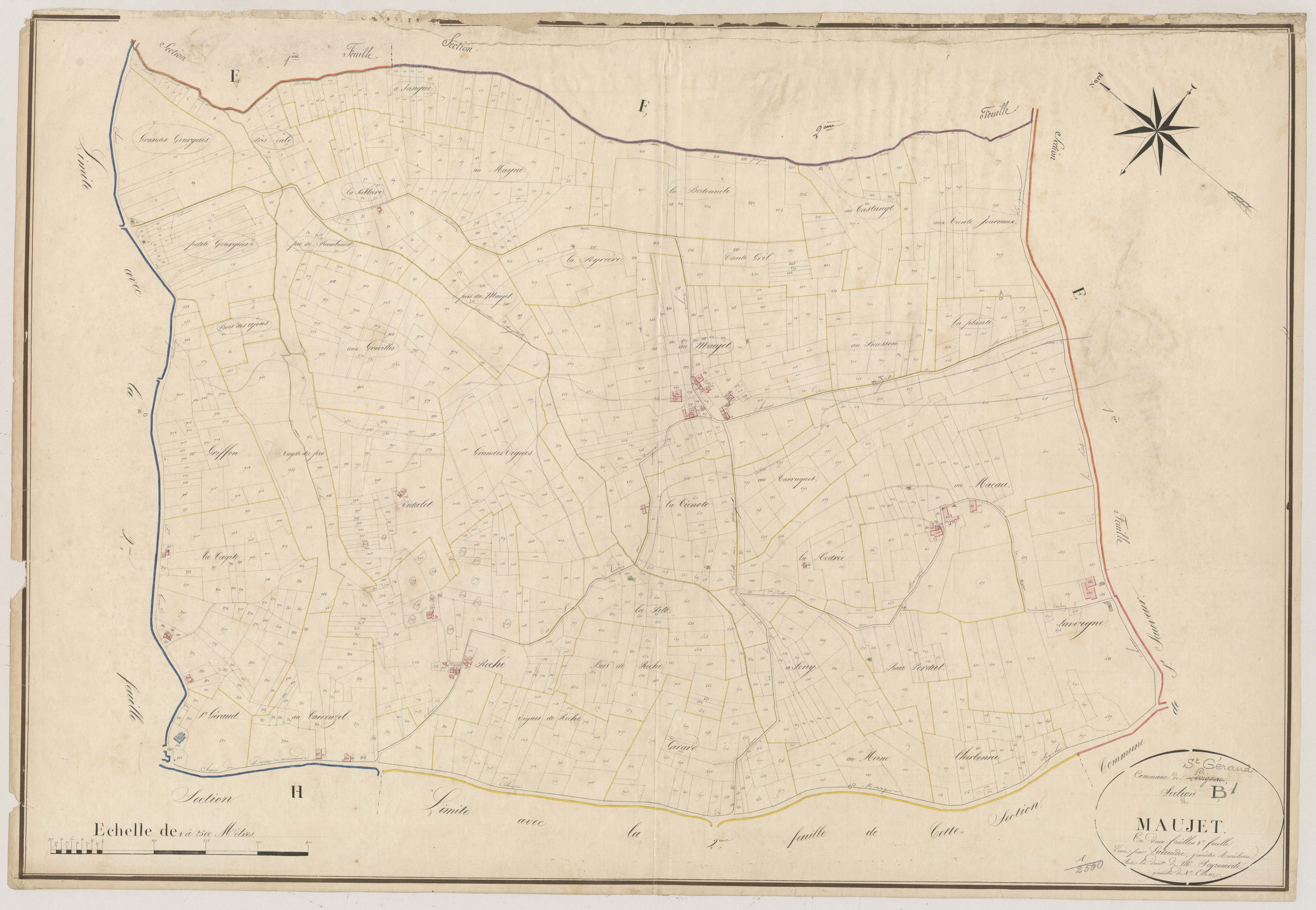 Plan napoléonien, atlas-B1 Mauget, Saint-Géraud