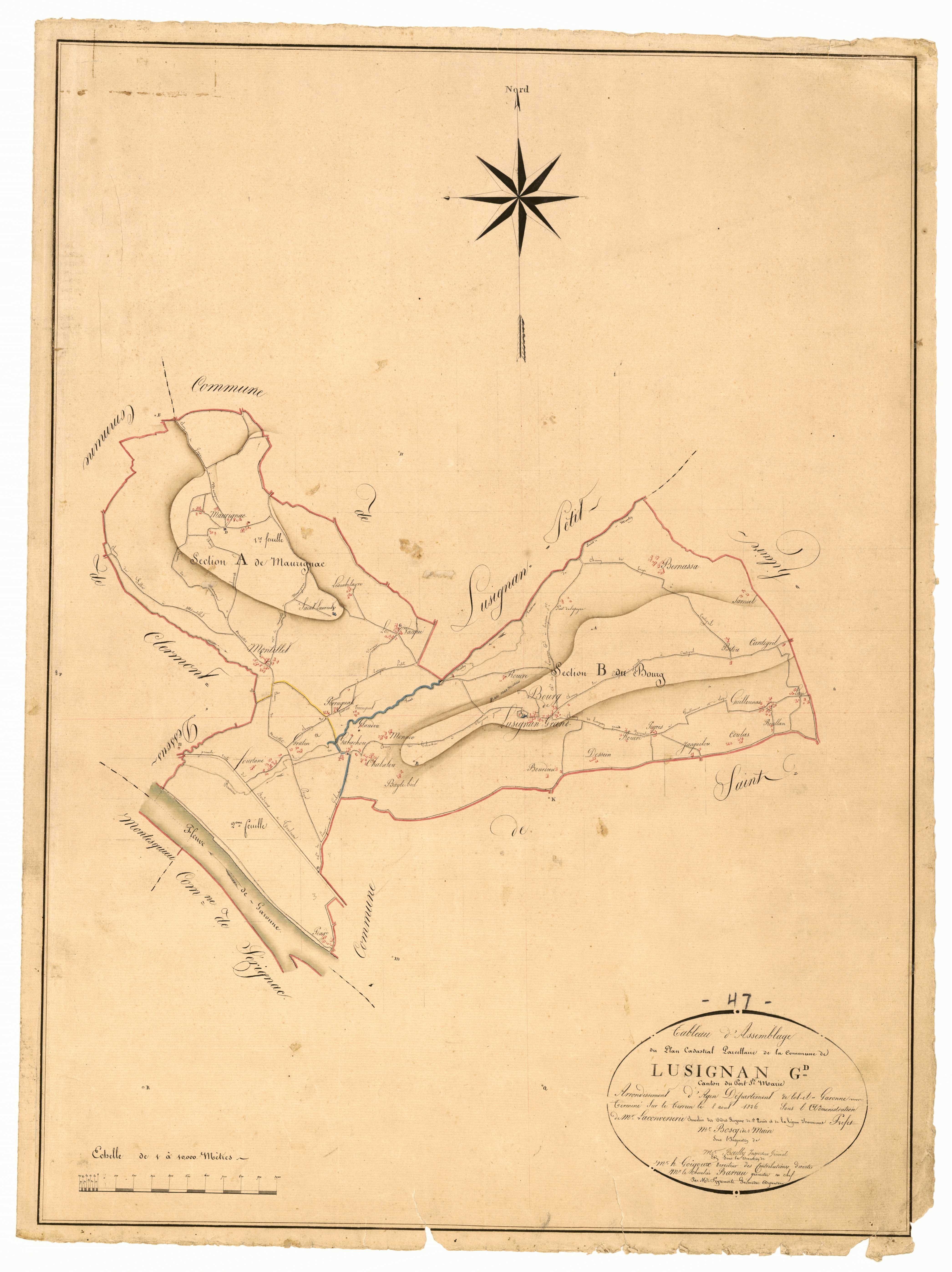 Plan napoléonien, atlas-TA, Lusignan-Grand (voir Saint-Hilaire-de-Lusignan)