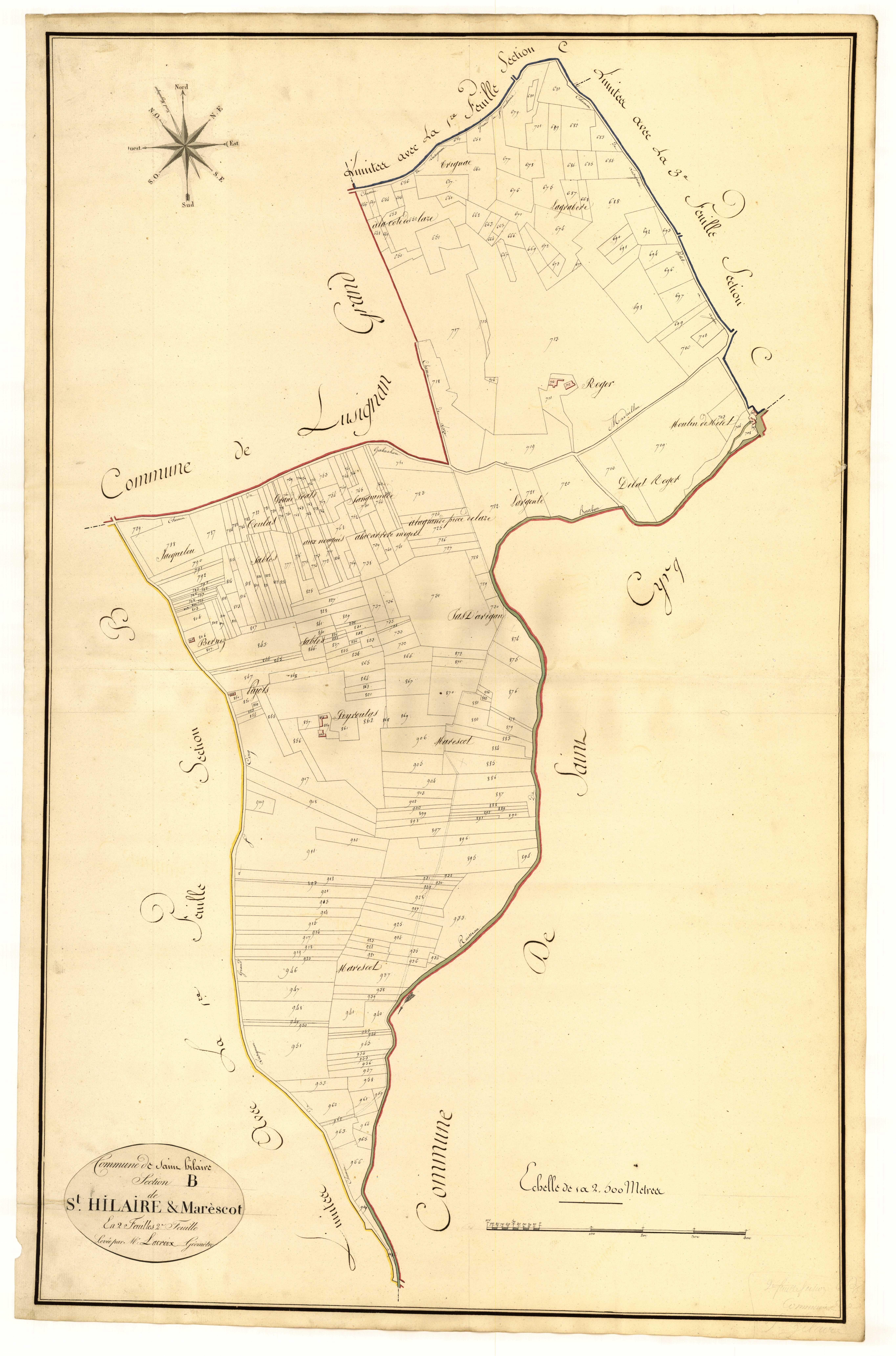 Plan primitif, atlas-B2 Saint-Hilaire et Marescot, Saint-Hilaire-de-Lusignan