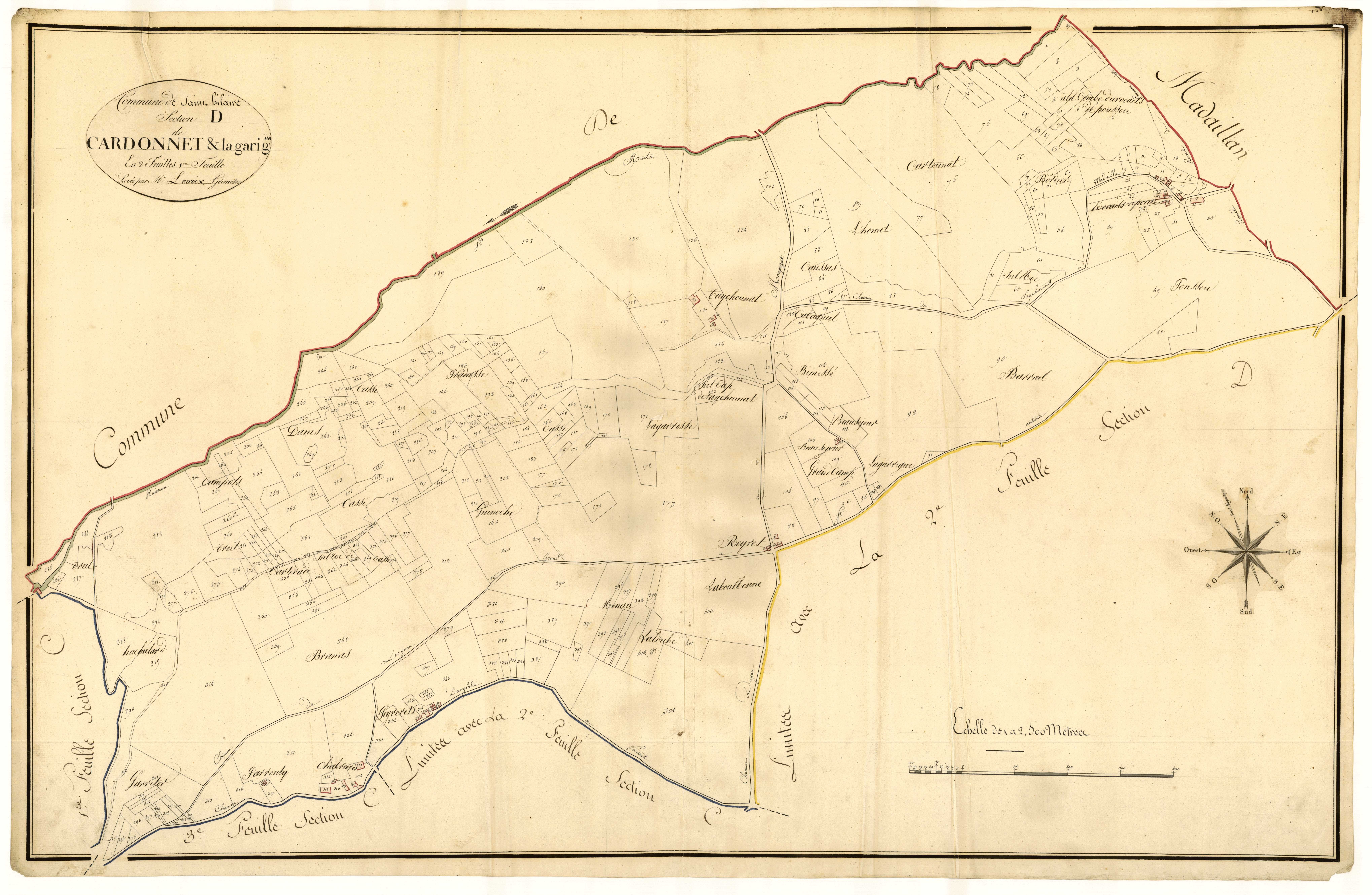 Plan primitif, atlas-D1 Carbonnet et La Garrigue, Saint-Hilaire-de-Lusignan
