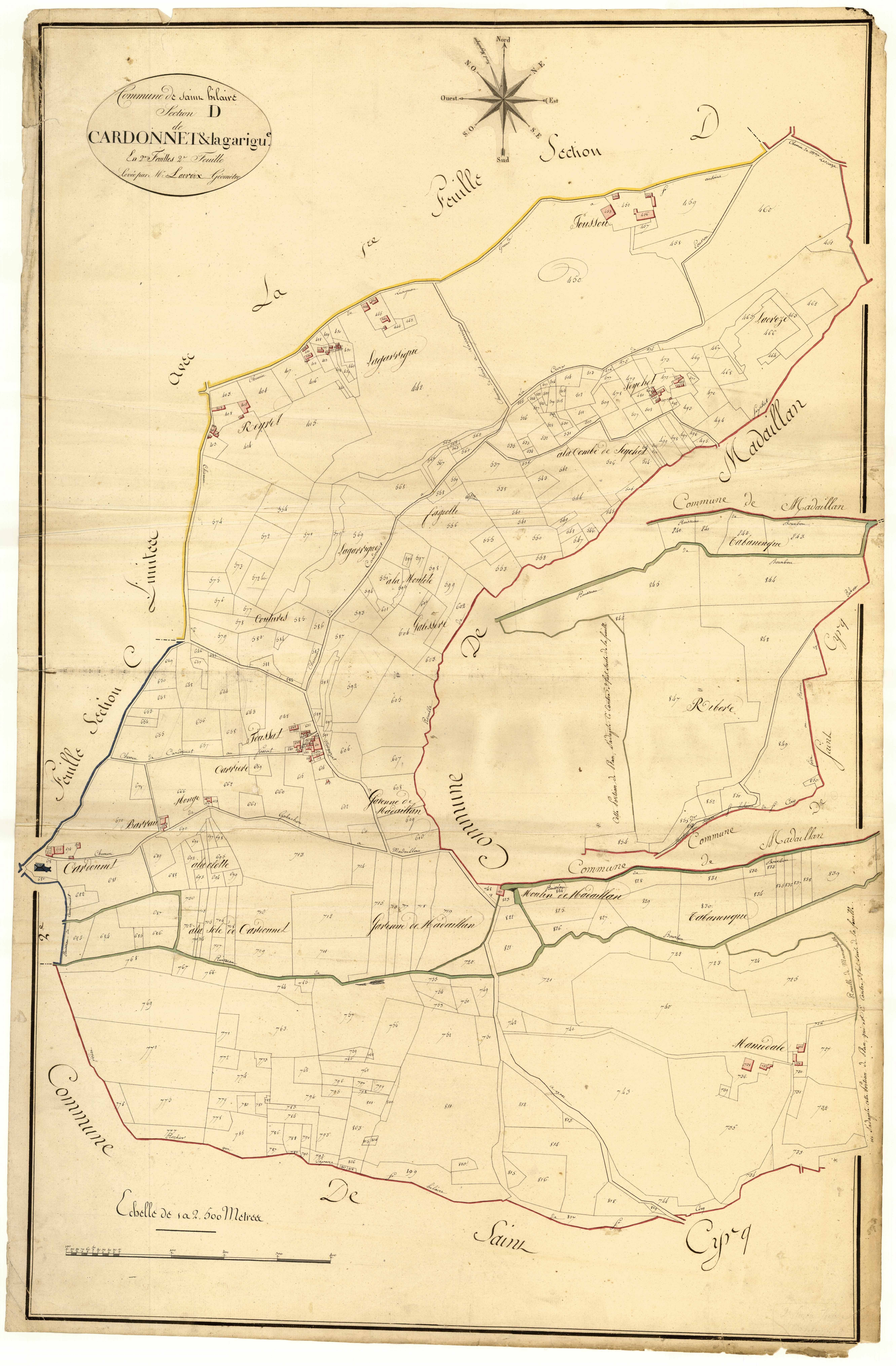 Plan primitif, atlas-D2 Carbonnet et La Garrigue, Saint-Hilaire-de-Lusignan