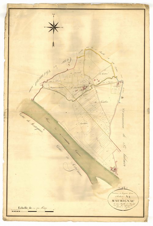 Plan napoléonien, atlas-A2 Maurignac, Lusignan-Grand (voir Saint-Hilaire-de-Lusignan)