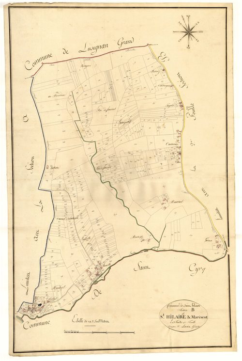 Plan primitif, atlas-B1 Saint-Hilaire et Marescot, Saint-Hilaire-de-Lusignan