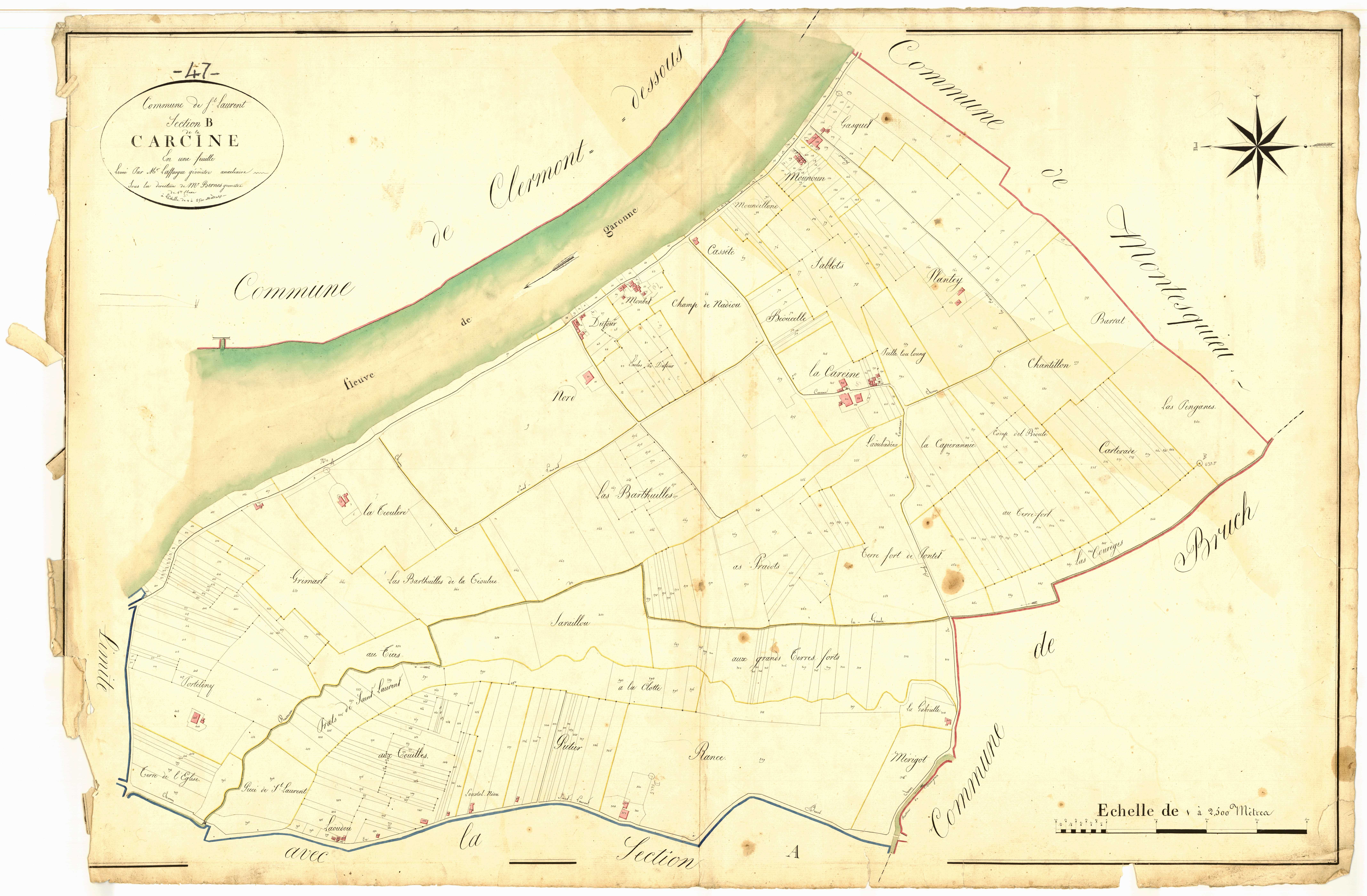 Plan napoléonien, atlas-B Carcine, Saint-Laurent