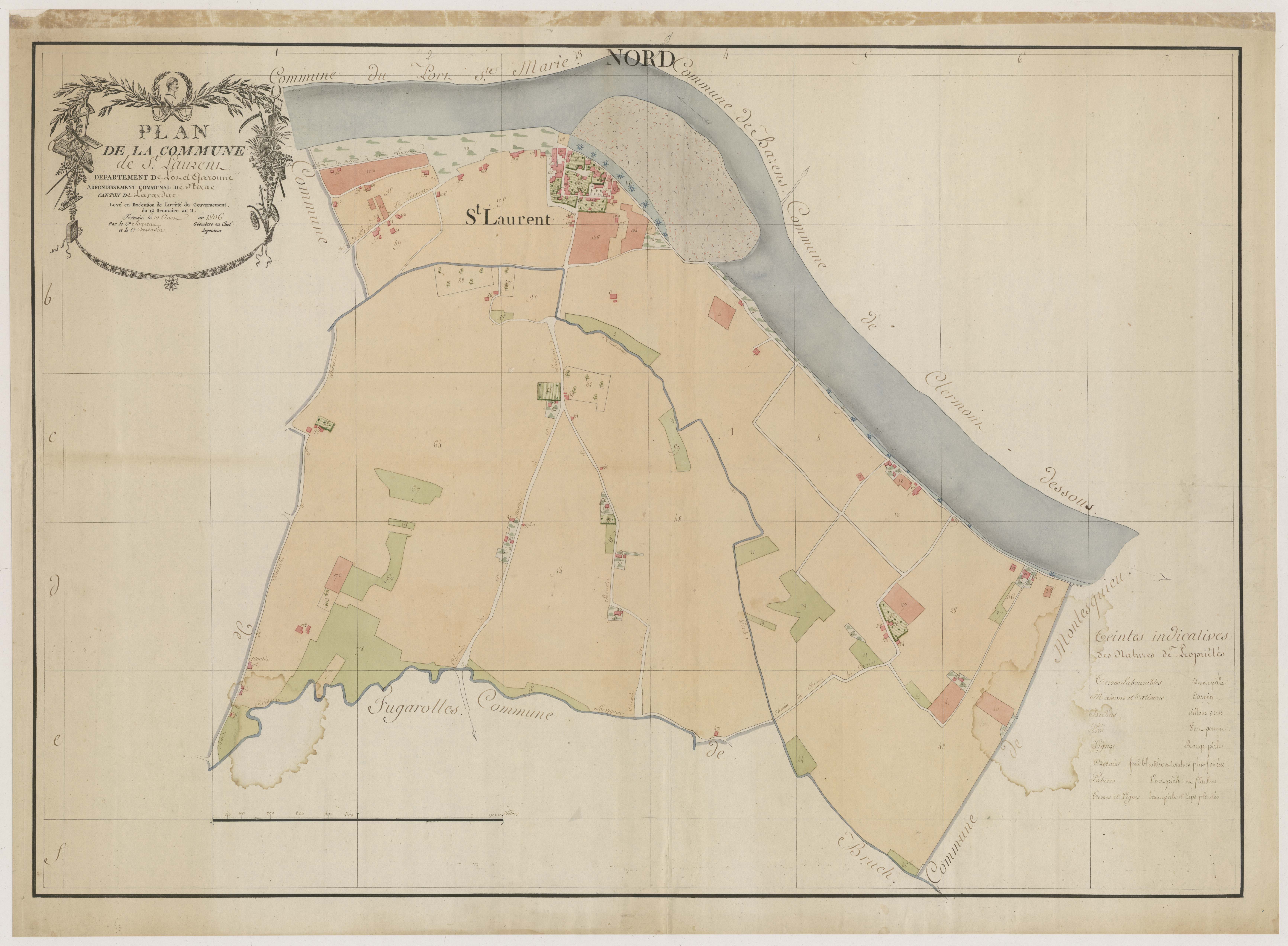 Plan par masses de cultures-, Saint-Laurent
