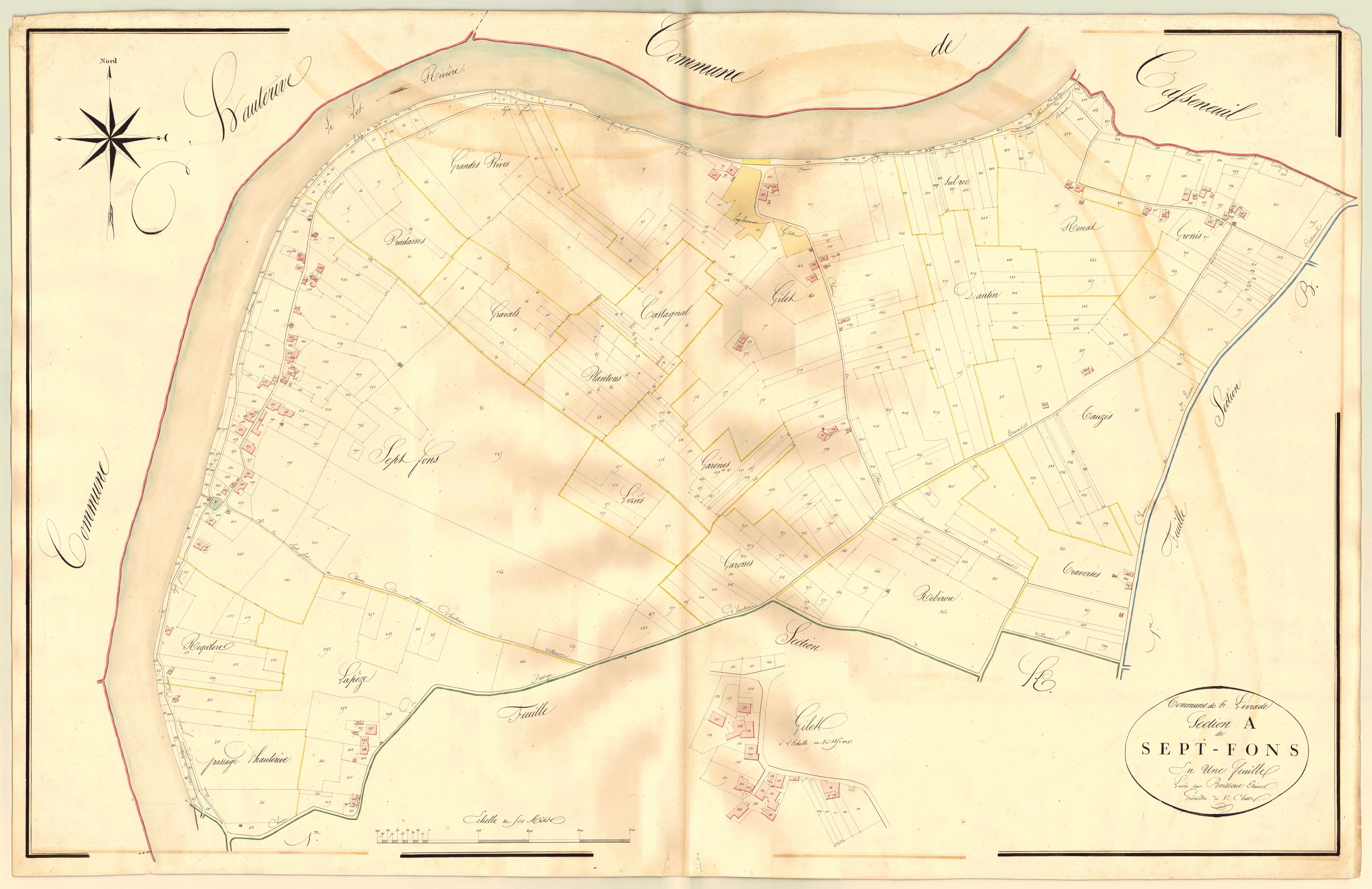 Plan napoléonien, atlas-A Sept-Fonds, Sainte-Livrade-sur-Lot