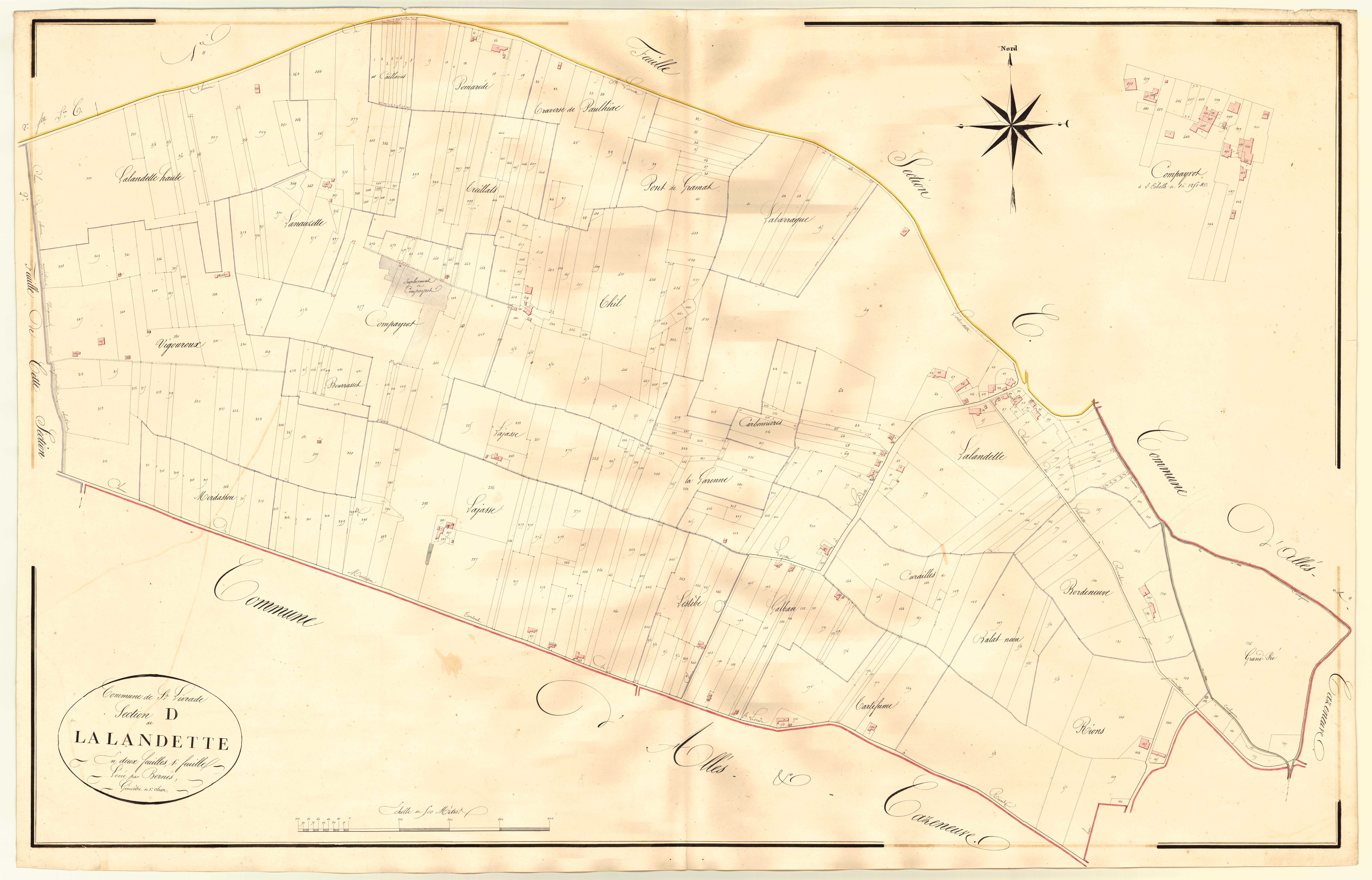 Plan napoléonien, atlas-D1 Lalandette, Sainte-Livrade-sur-Lot