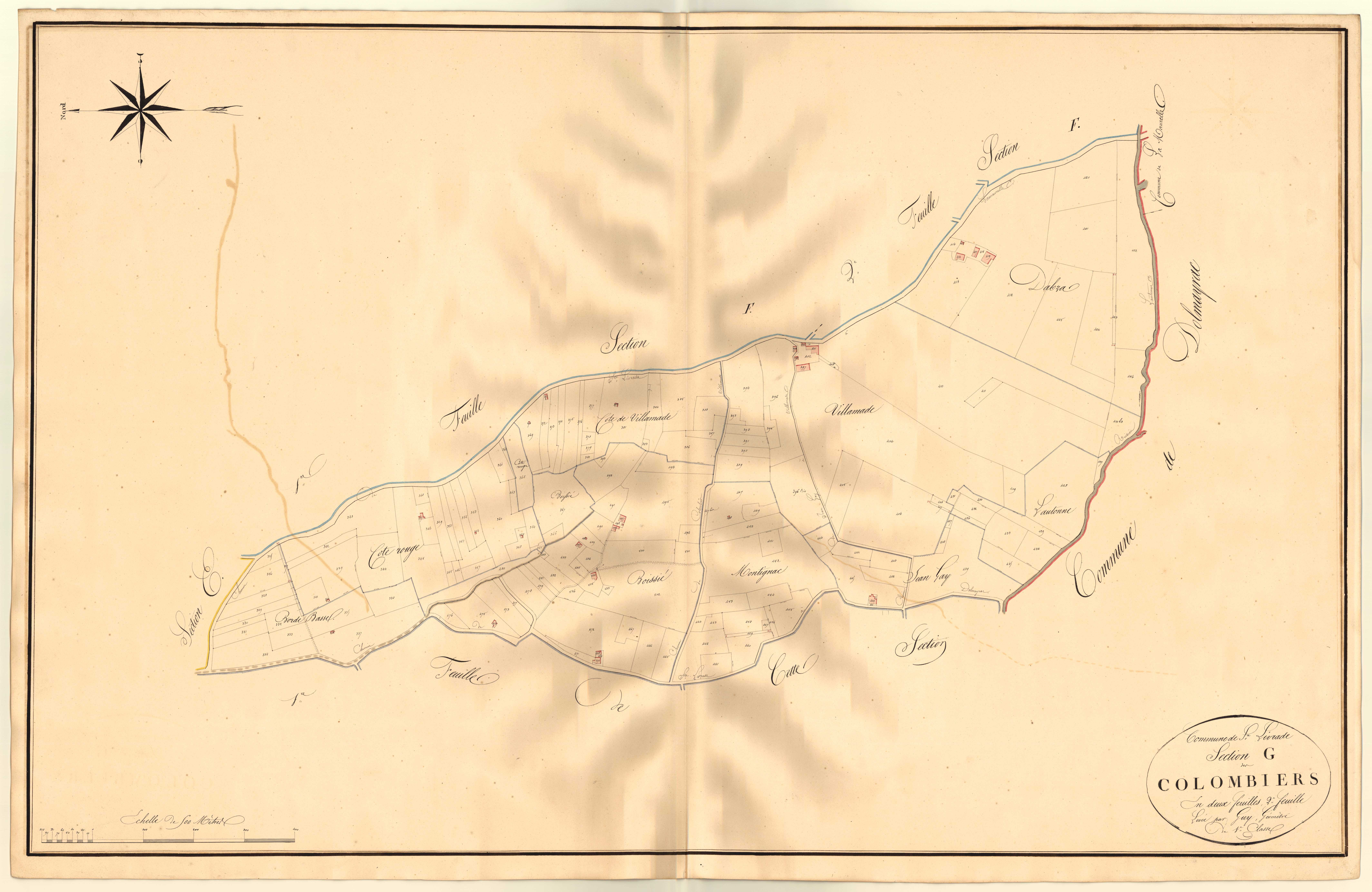 Plan napoléonien, atlas-G2 Colombiers, Sainte-Livrade-sur-Lot
