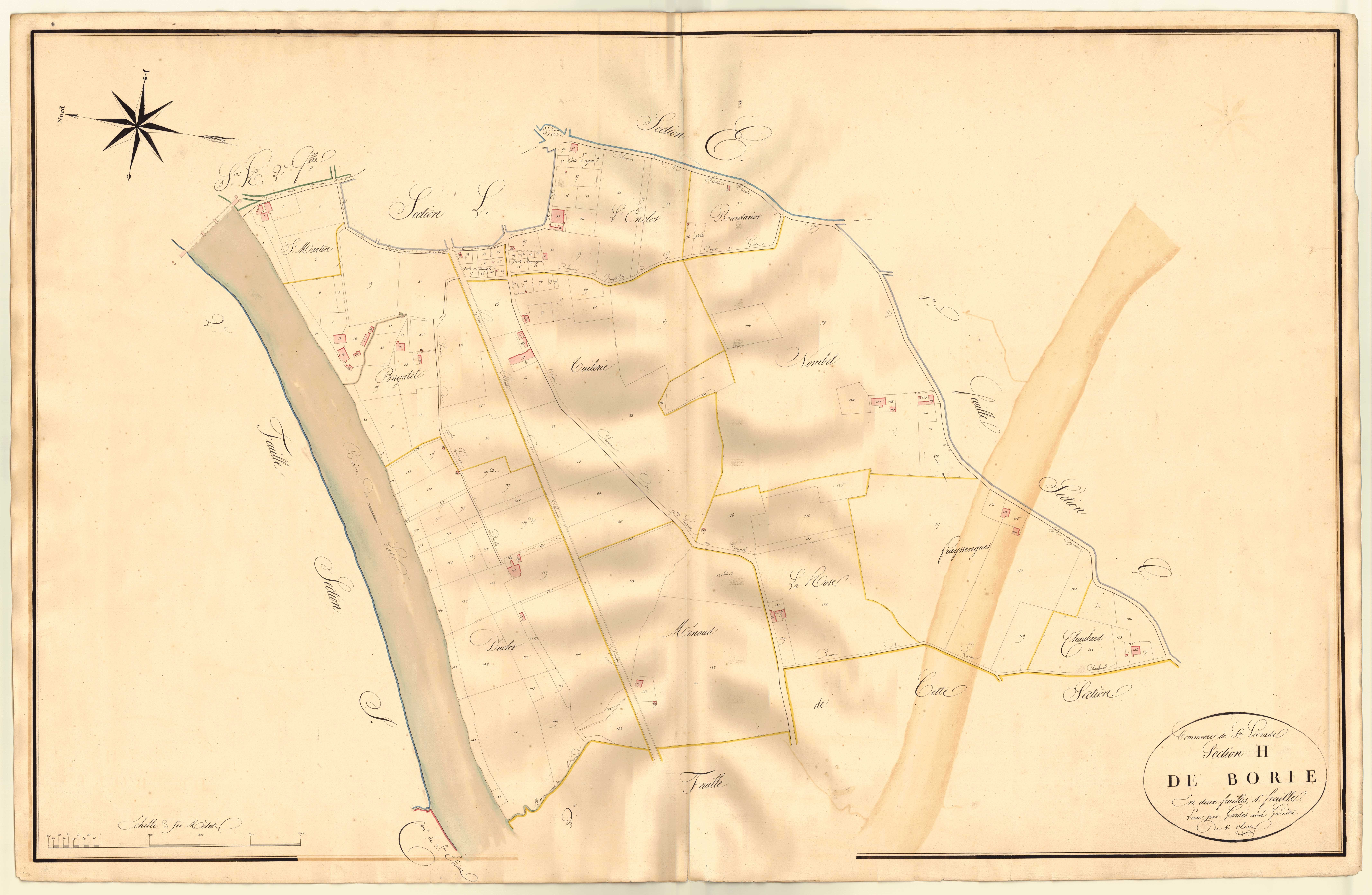 Plan napoléonien, atlas-H1 De Borie, Sainte-Livrade-sur-Lot