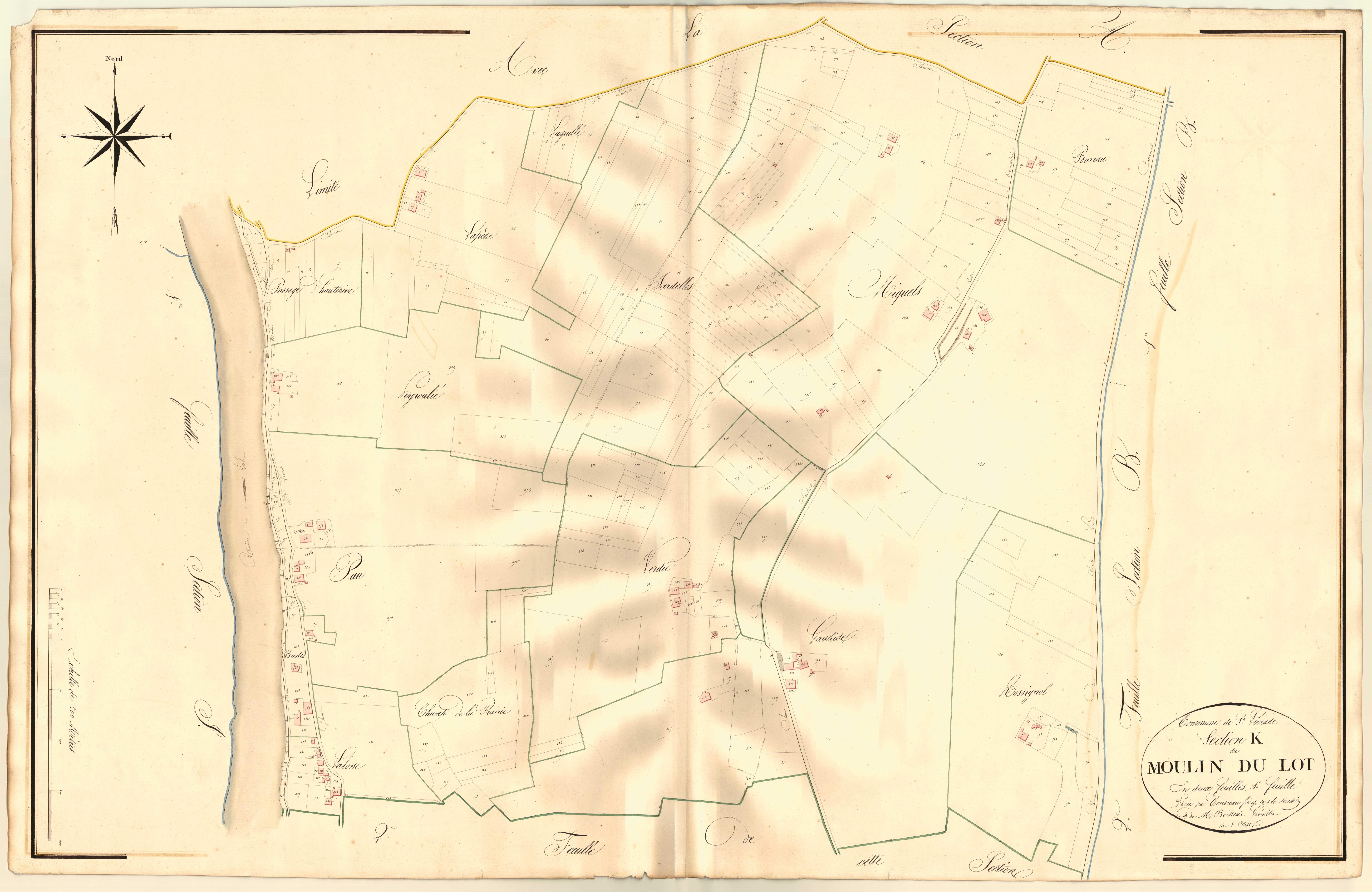 Plan napoléonien, atlas-K1 Le Moulin du Lot, Sainte-Livrade-sur-Lot
