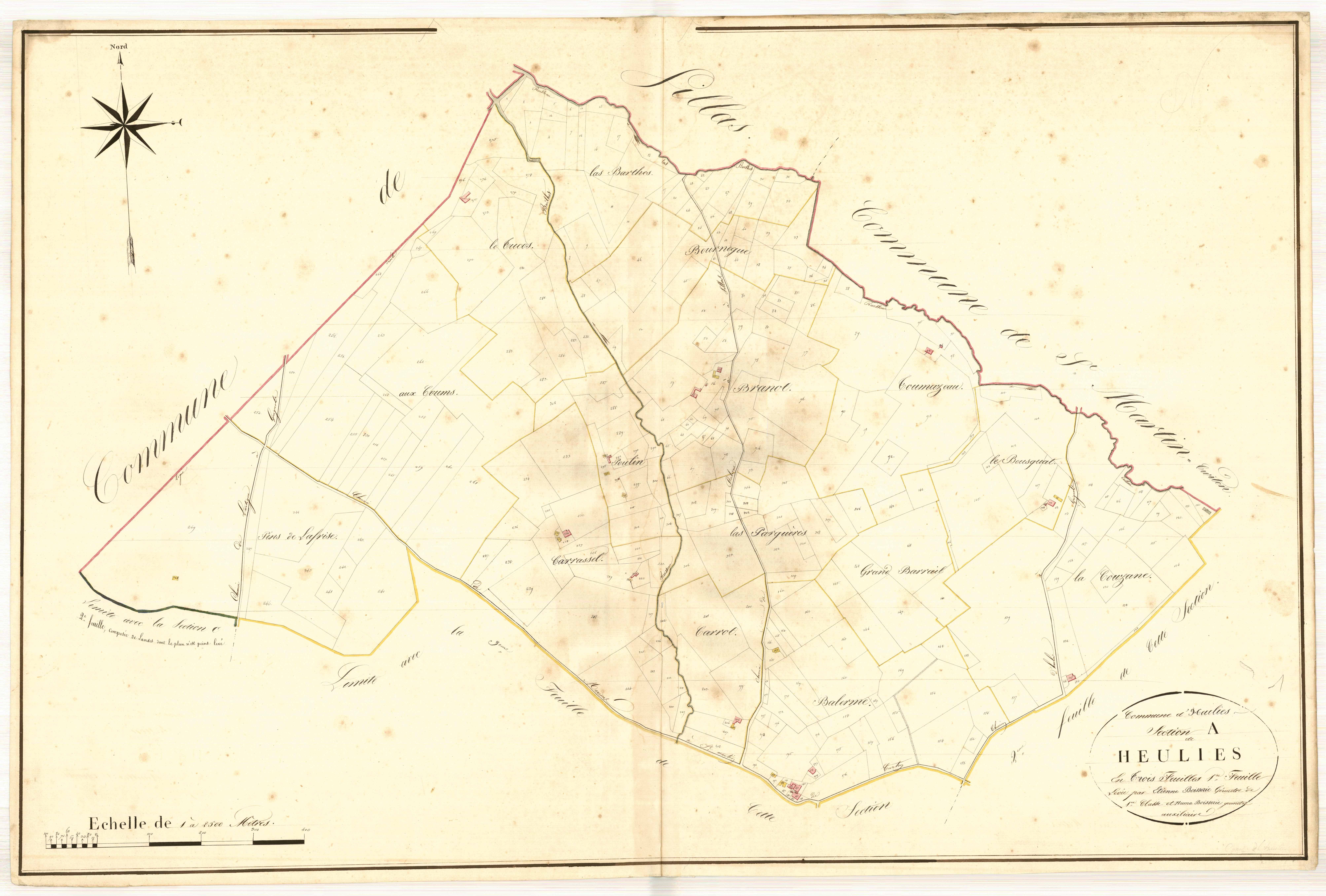 Plan napoléonien, atlas-A1 Heuliès, Heuliès (voir Saint-Martin-Curton)