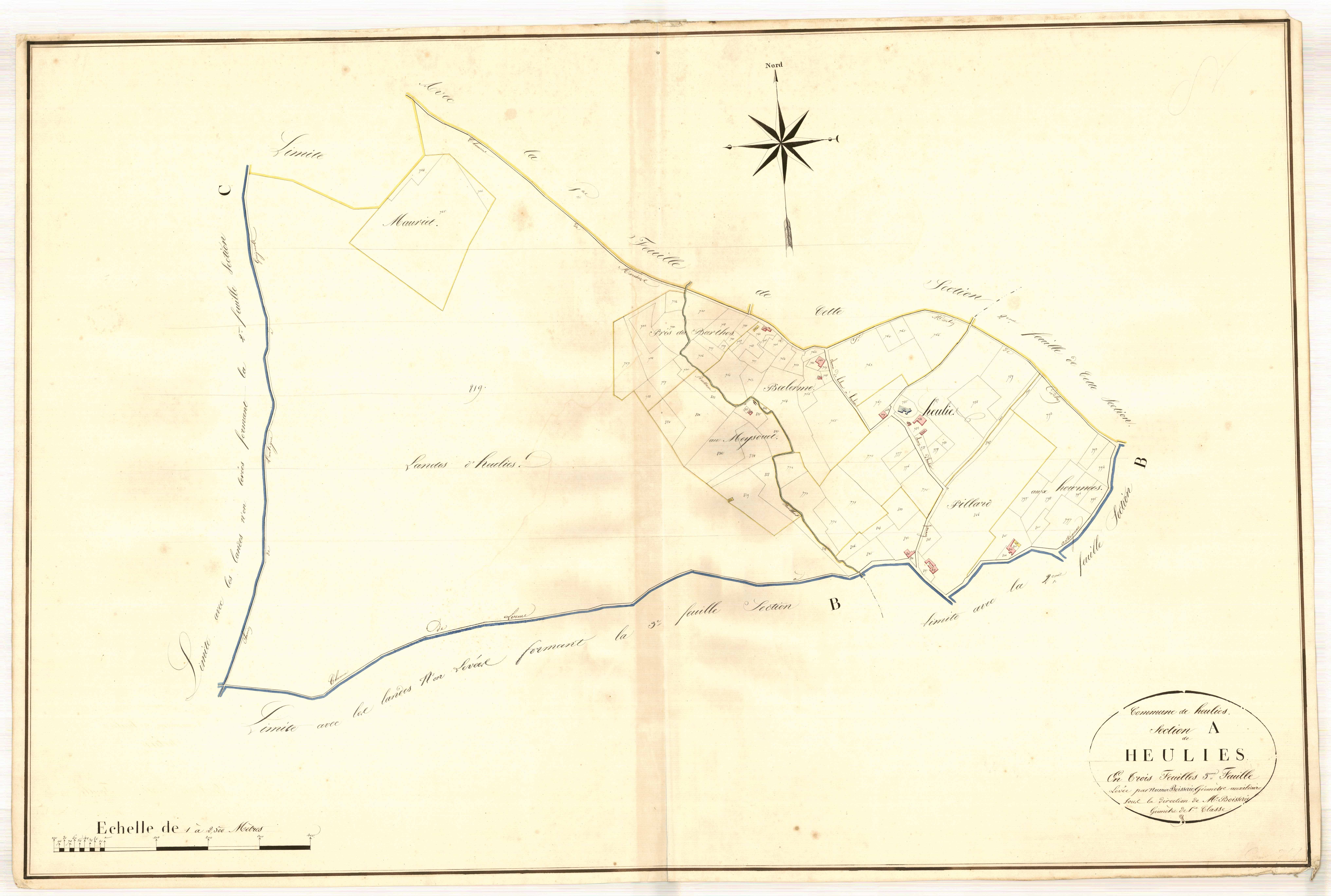 Plan napoléonien, atlas-A3 Heuliès, Heuliès (voir Saint-Martin-Curton)