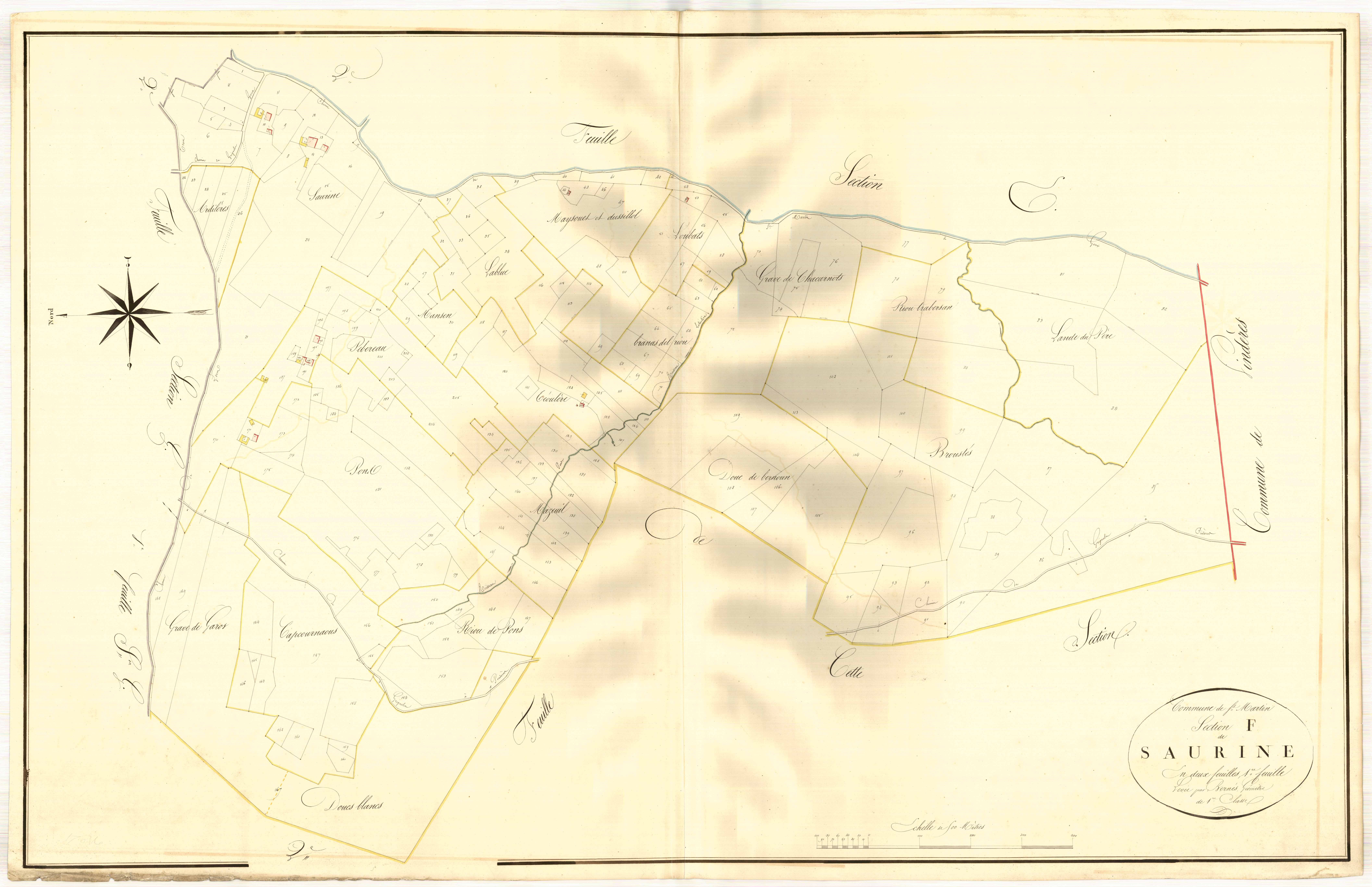 Plan napoléonien, atlas-F1 Saurine, Saint-Martin-Curton