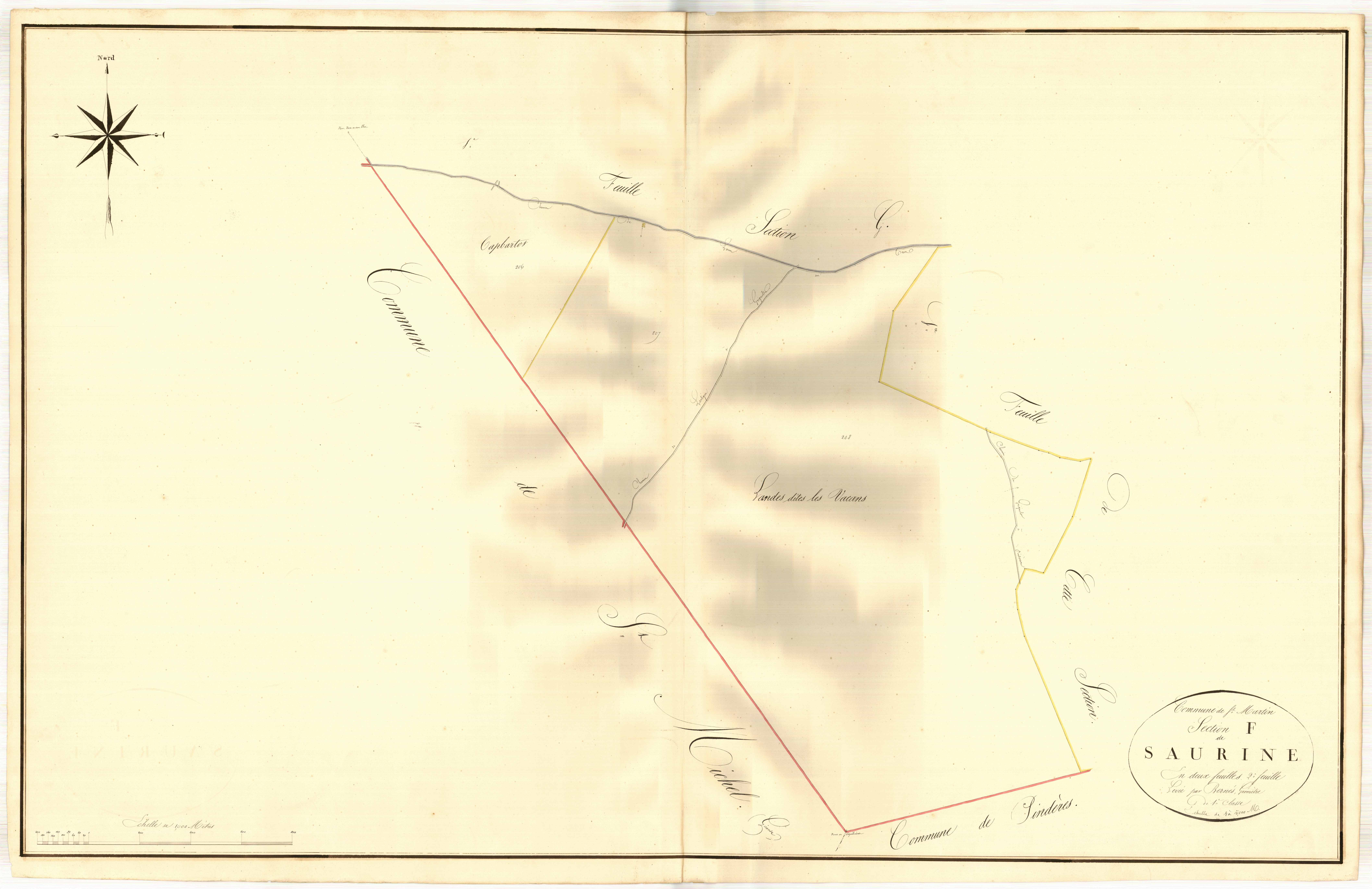 Plan napoléonien, atlas-F2 Saurine, Saint-Martin-Curton