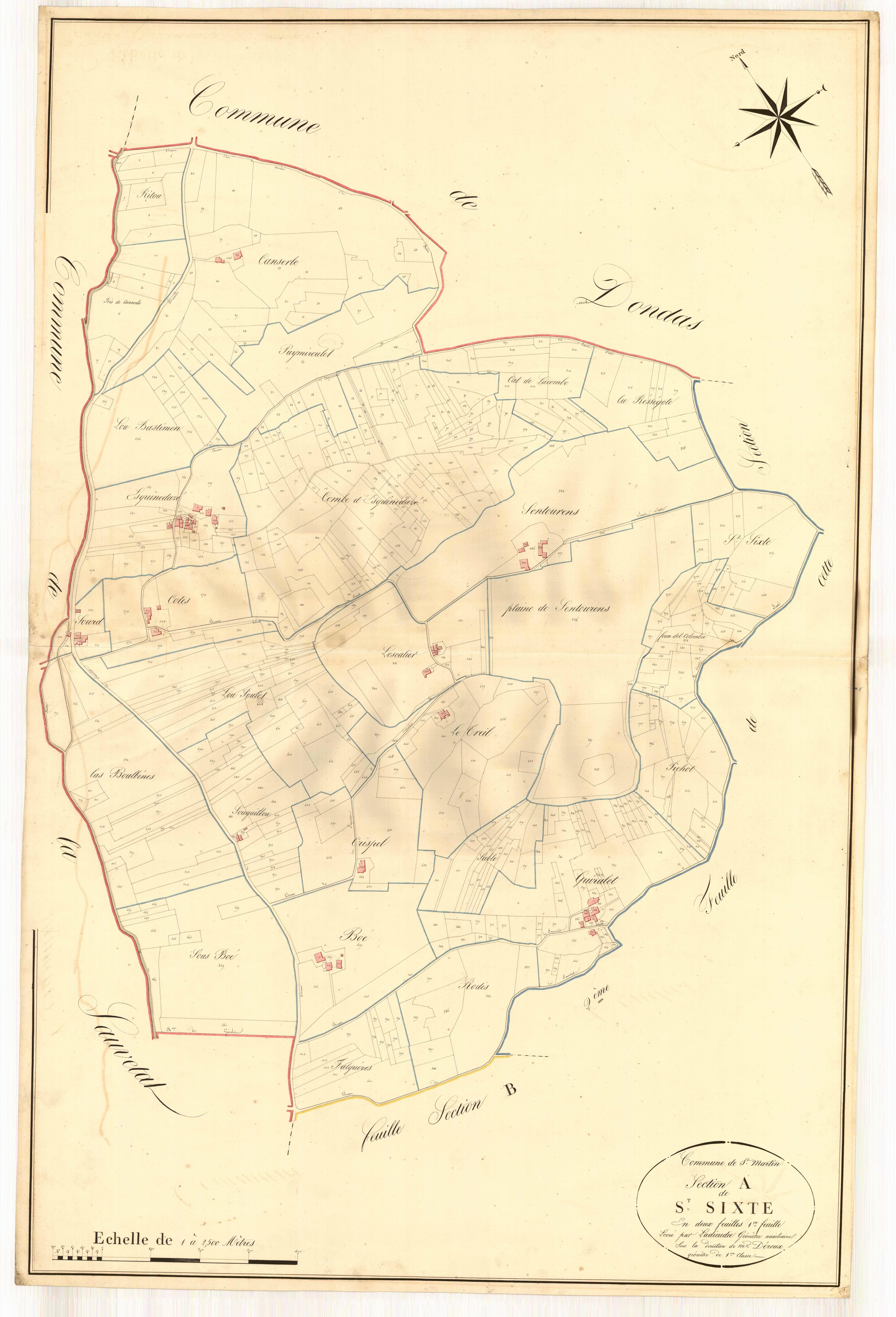 Plan napoléonien, atlas-A1 Saint-Sixte, Saint-Martin-de-Beauville