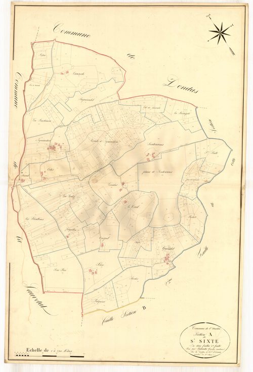 Plan napoléonien, atlas-A1 Saint-Sixte, Saint-Martin-de-Beauville
