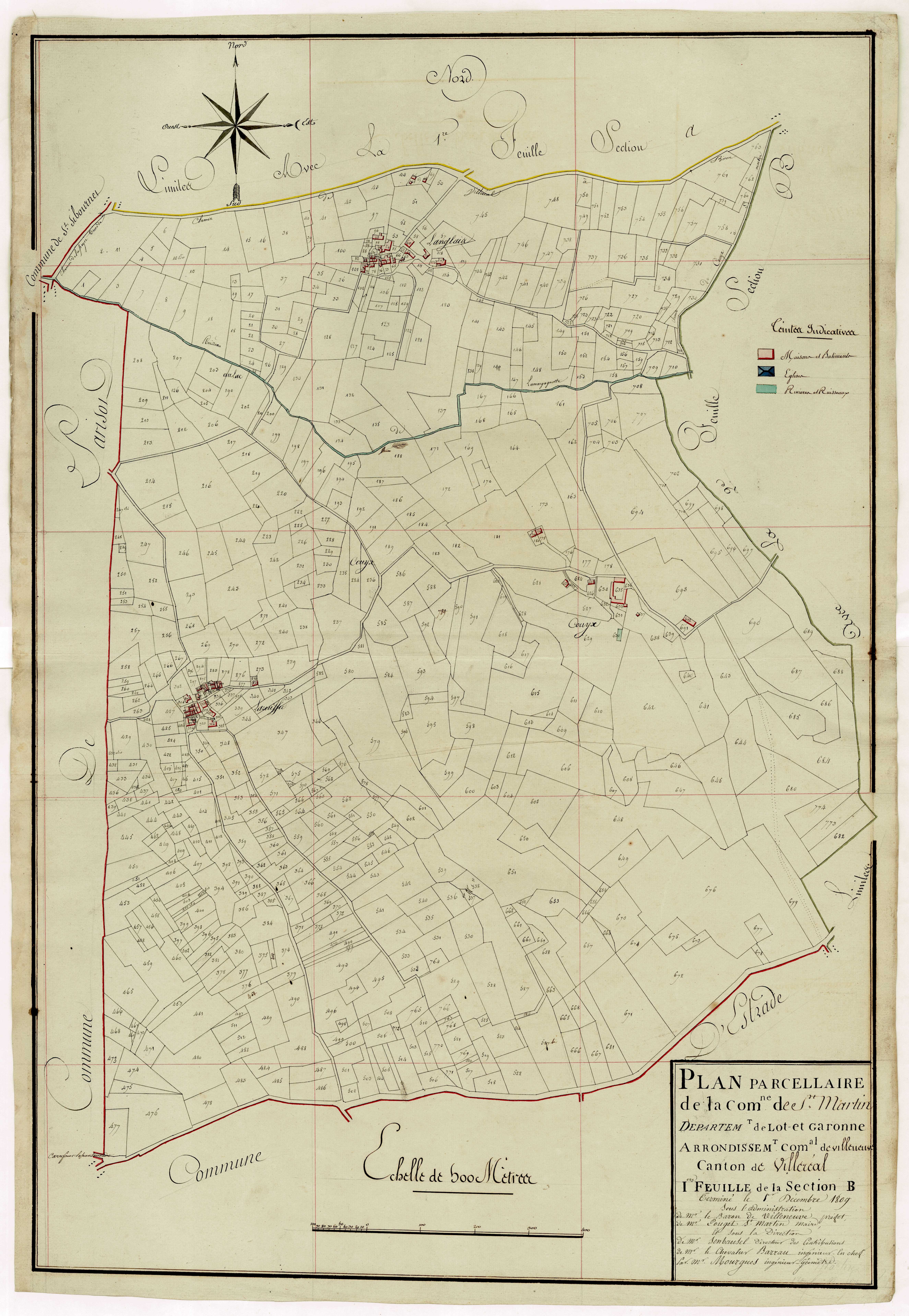 Plan primitif, atlas-B1 Couyx, Saint-Martin-de-Villeréal