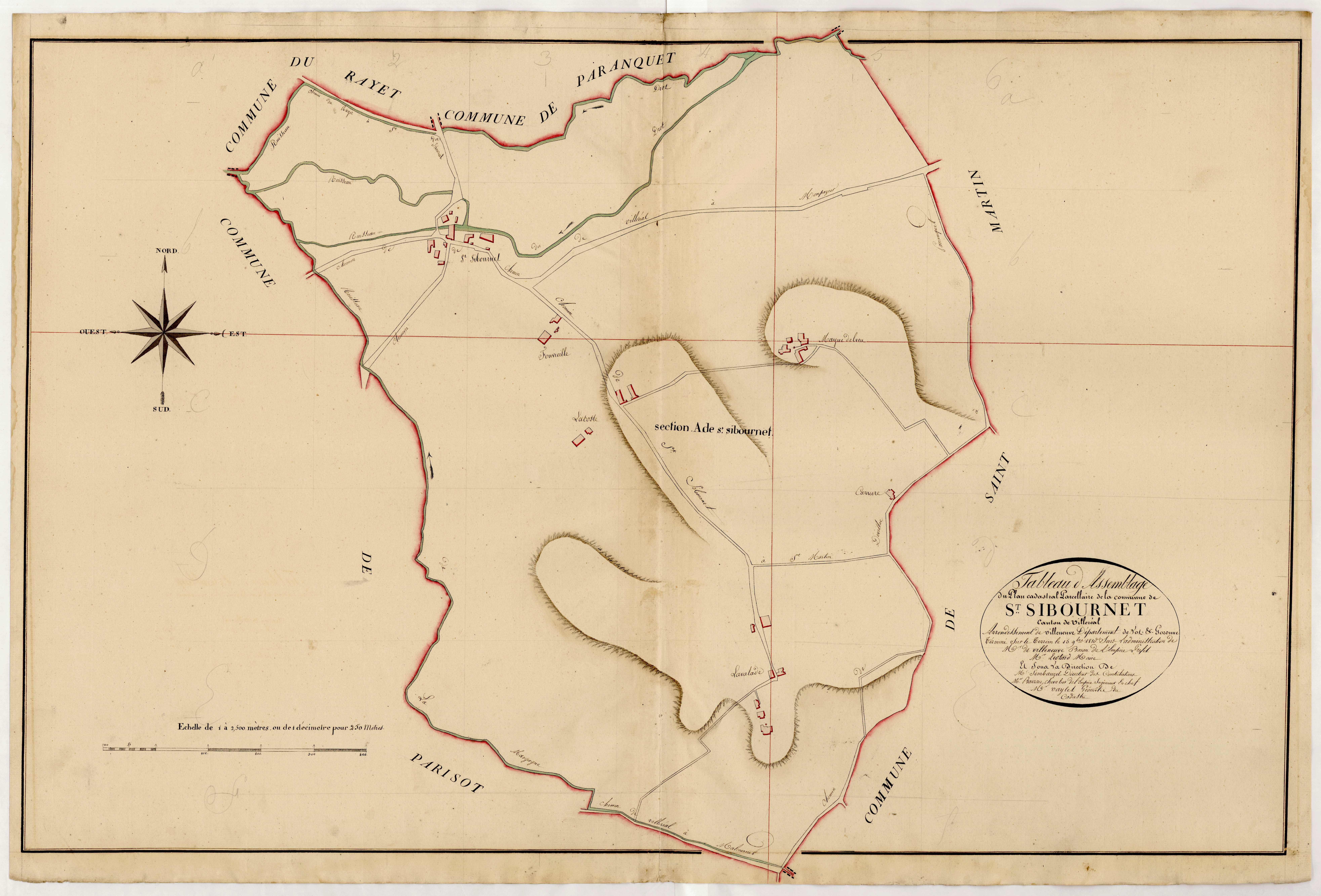 Plan primitif, atlas-TA, Saint-Sibournet (voir Saint-Martin-de-Villeréal)
