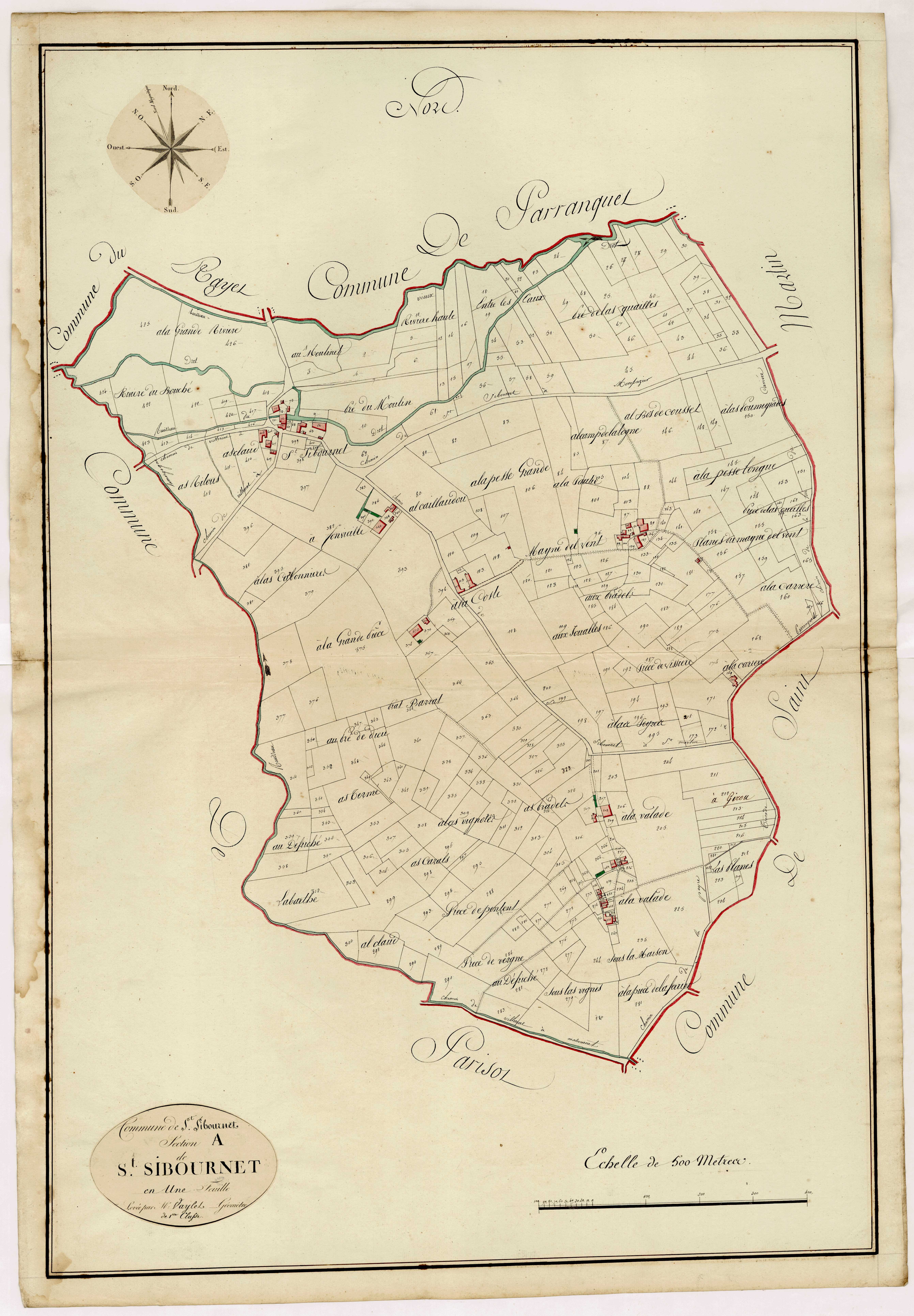 Plan primitif, atlas-A Saint-Sibounet, Saint-Sibournet (voir Saint-Martin-de-Villeréal)