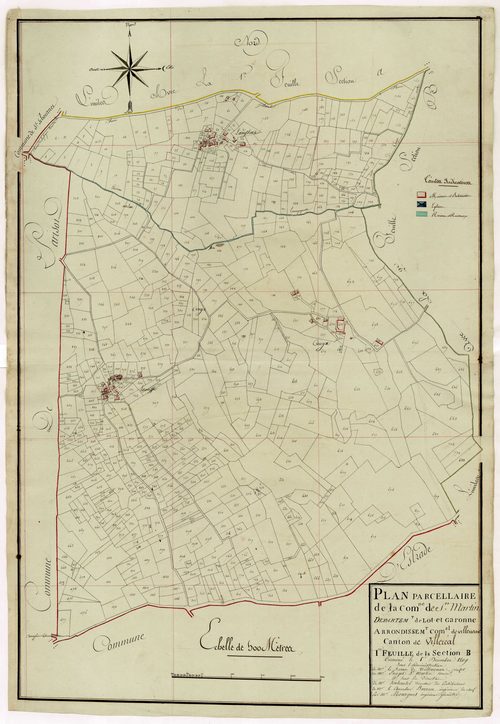 Plan primitif, atlas-B1 Couyx, Saint-Martin-de-Villeréal