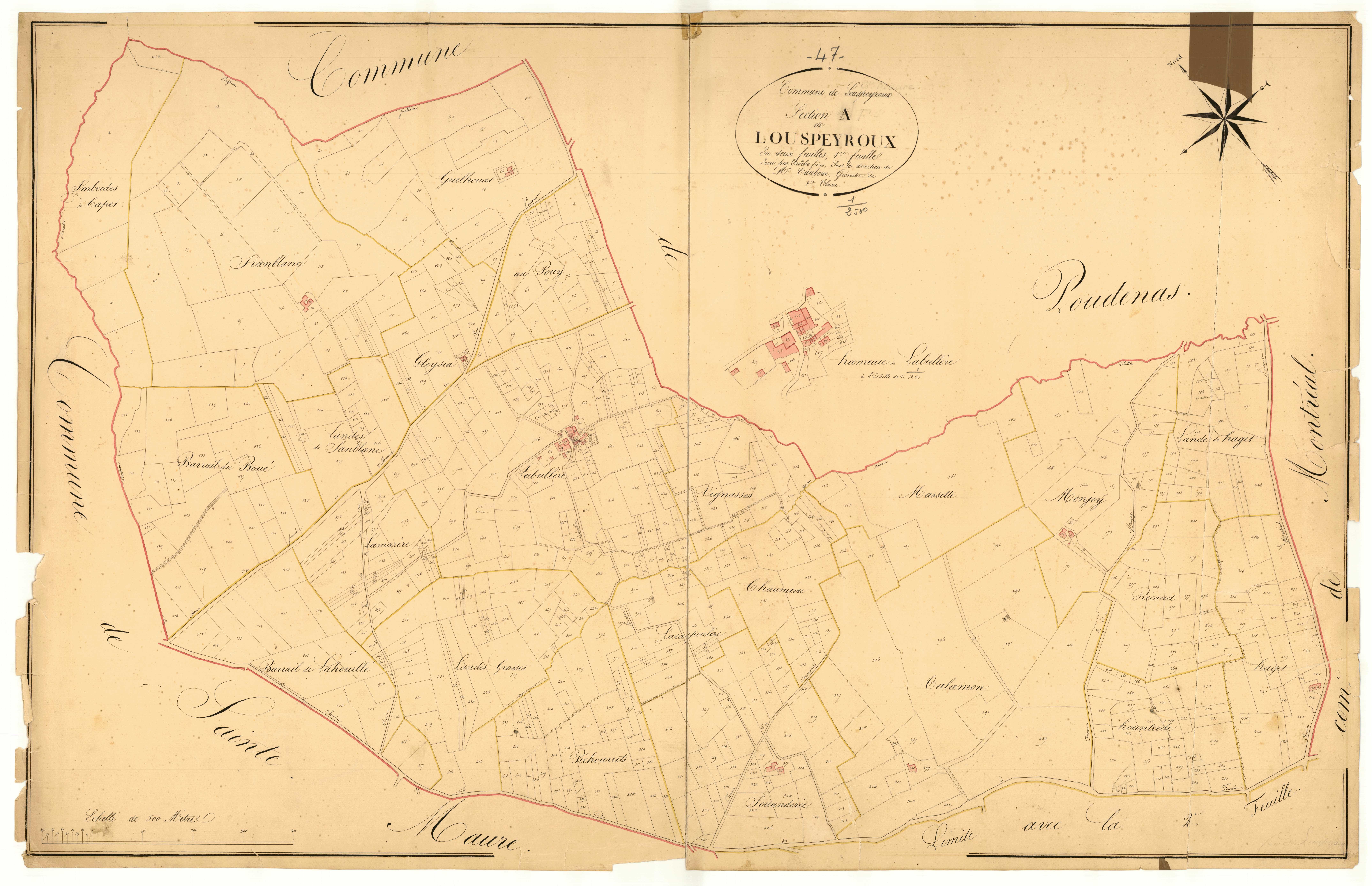 Plan napoléonien, atlas-A1 Louspeyroux, Louspeyroux (voir Sainte-Maure)