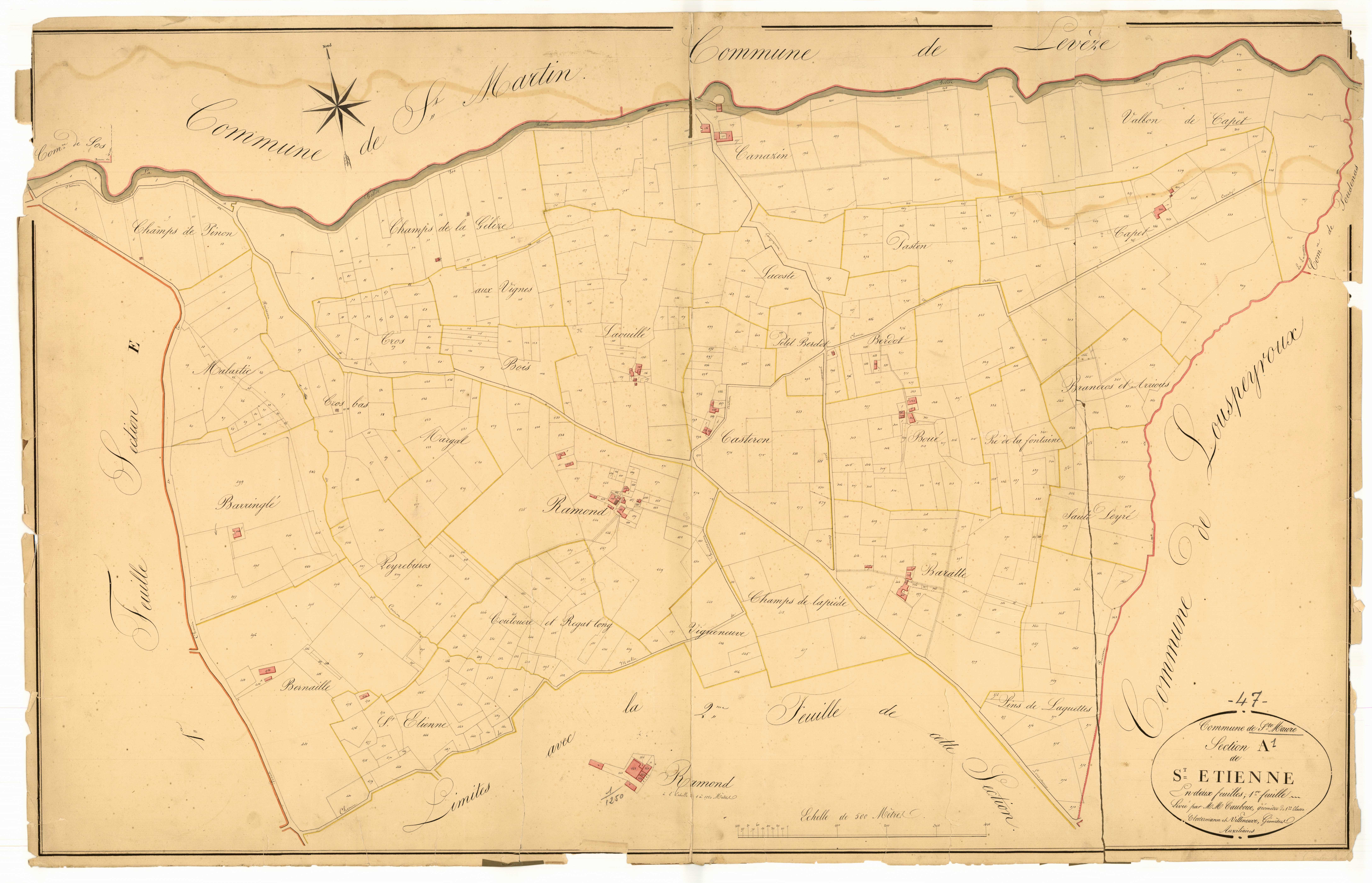 Plan napoléonien, atlas-A1 Saint-Etienne, Sainte-Maure-de-Peyriac