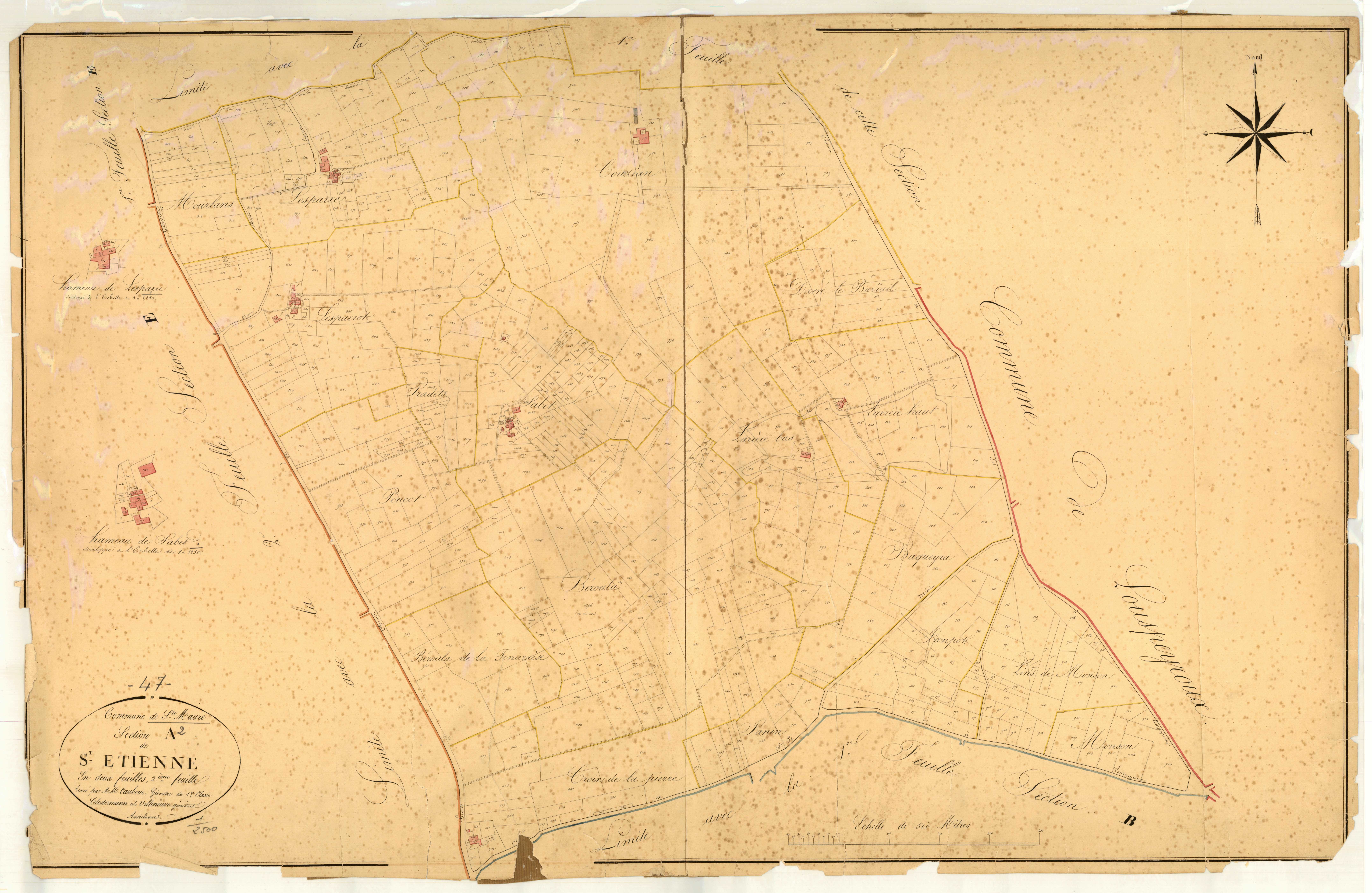 Plan napoléonien, atlas-A2 Saint-Etienne, Sainte-Maure-de-Peyriac