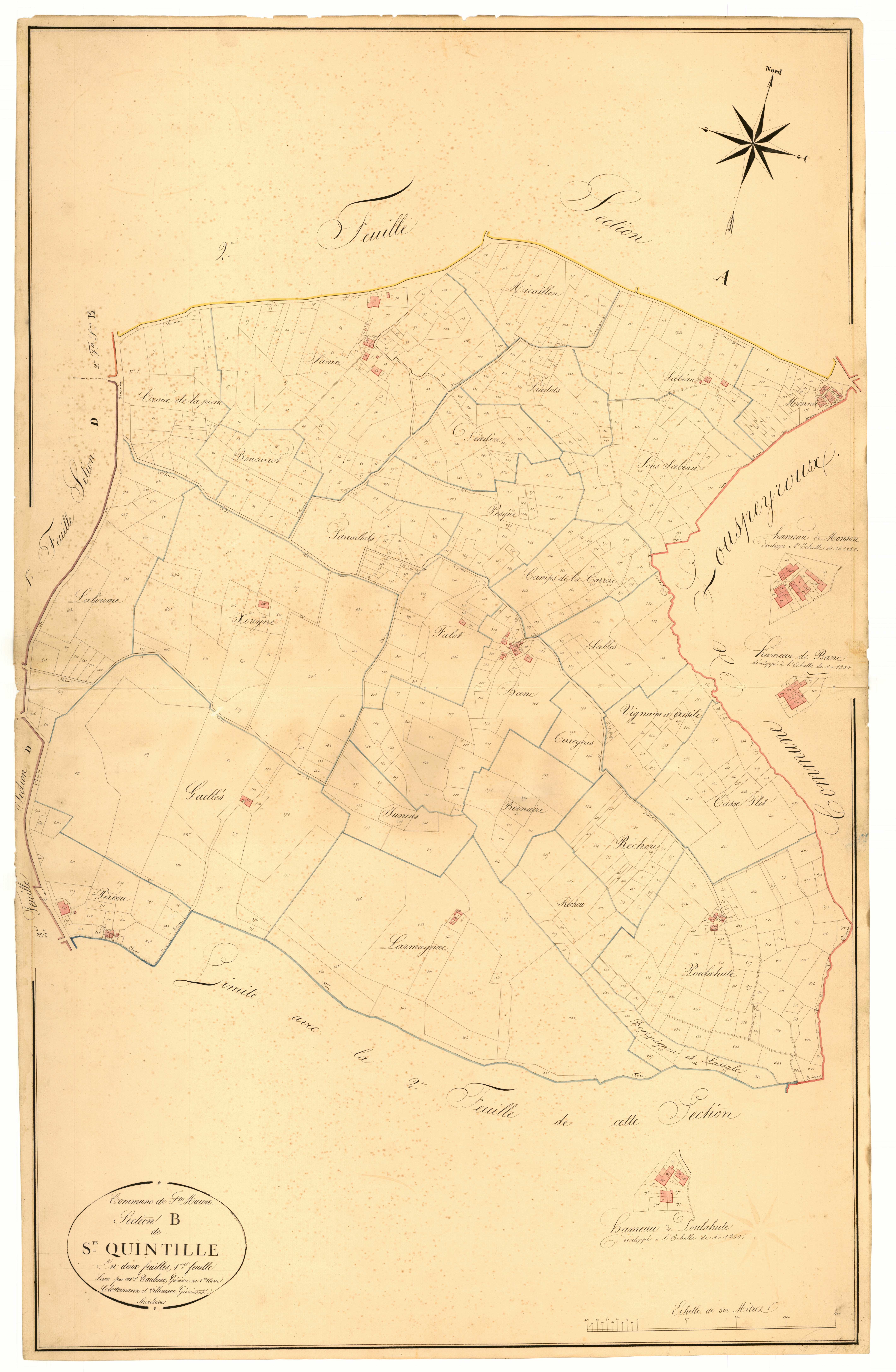 Plan napoléonien, atlas-B1 Sainte-Quintille, Sainte-Maure-de-Peyriac