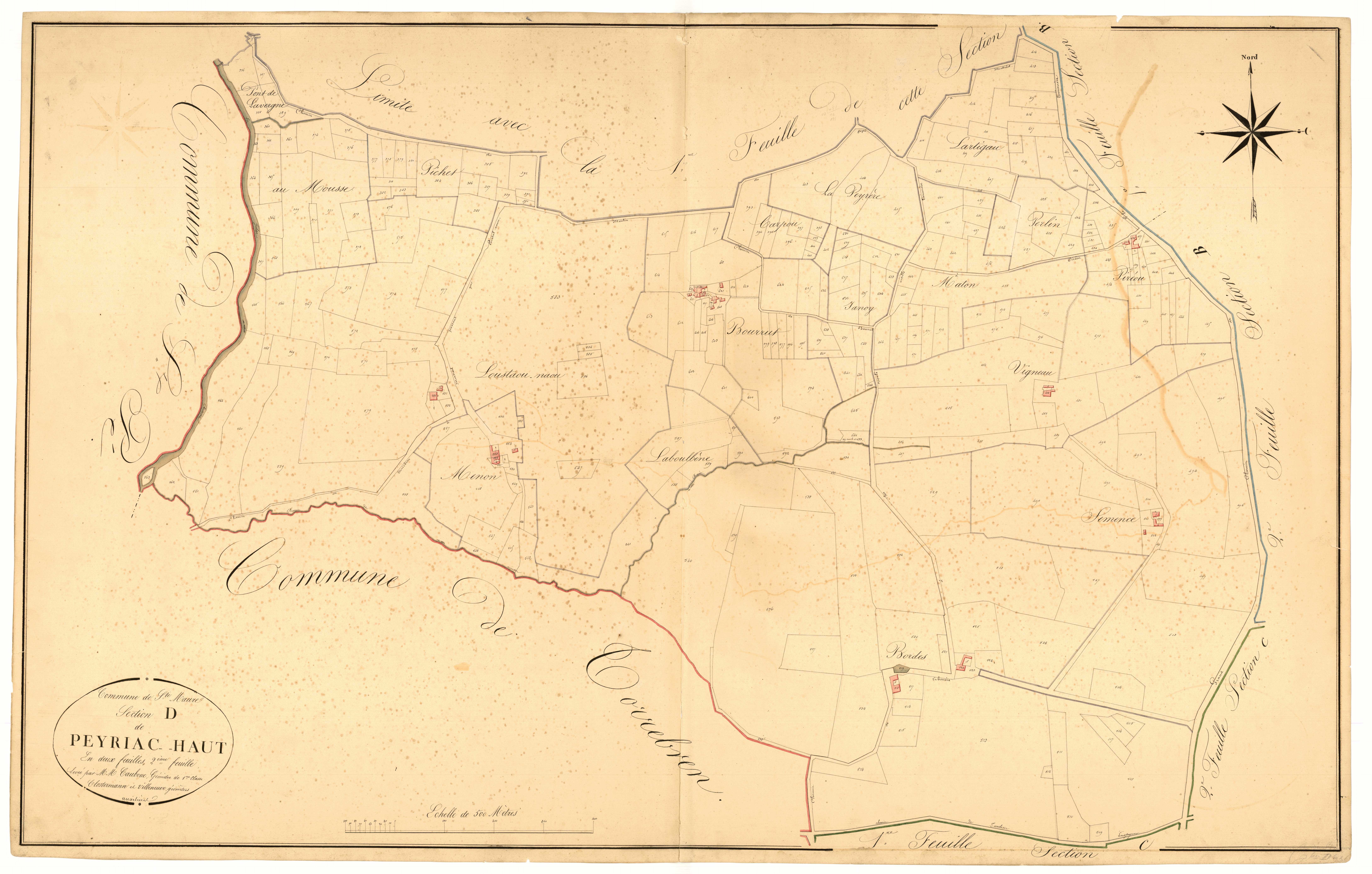 Plan napoléonien, atlas-D2 Peyriac-Haut, Sainte-Maure-de-Peyriac