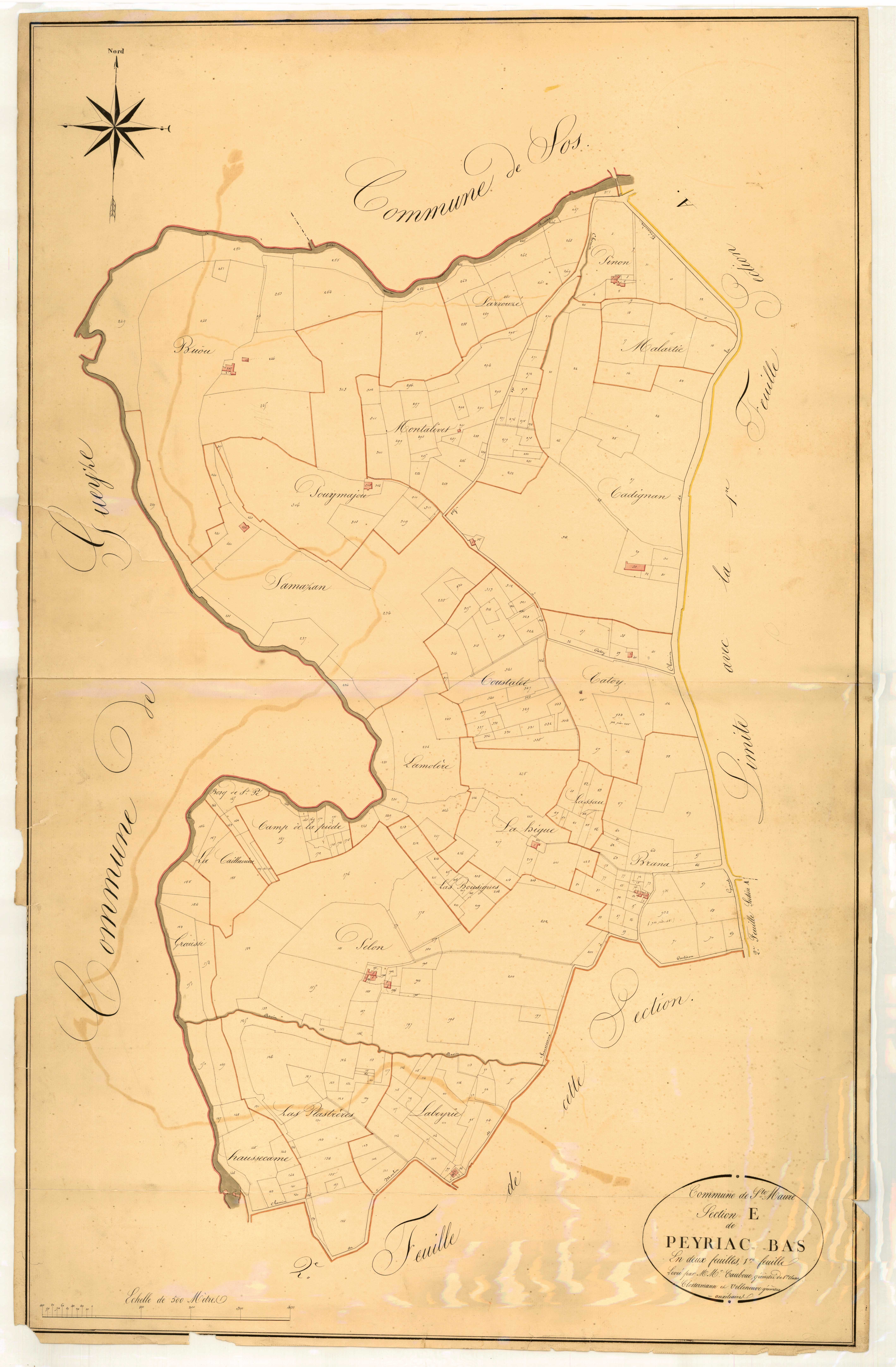 Plan napoléonien, atlas-E1 Peyriac-Bas, Sainte-Maure-de-Peyriac
