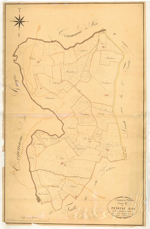 Plan napoléonien, atlas-E1 Peyriac-Bas, Sainte-Maure-de-Peyriac