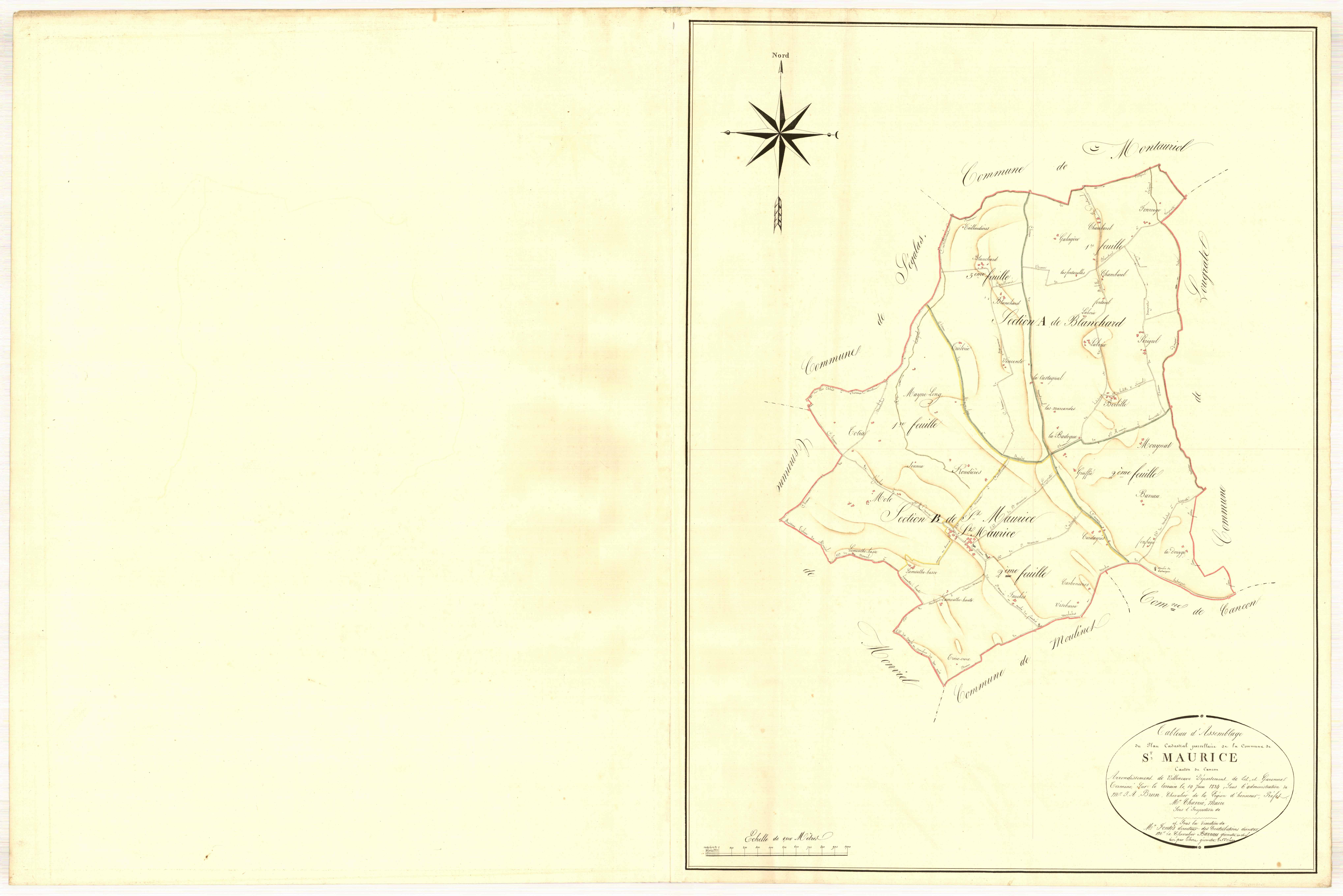 Plan napoléonien, atlas-TA, Saint-Maurice-de-Lestapel