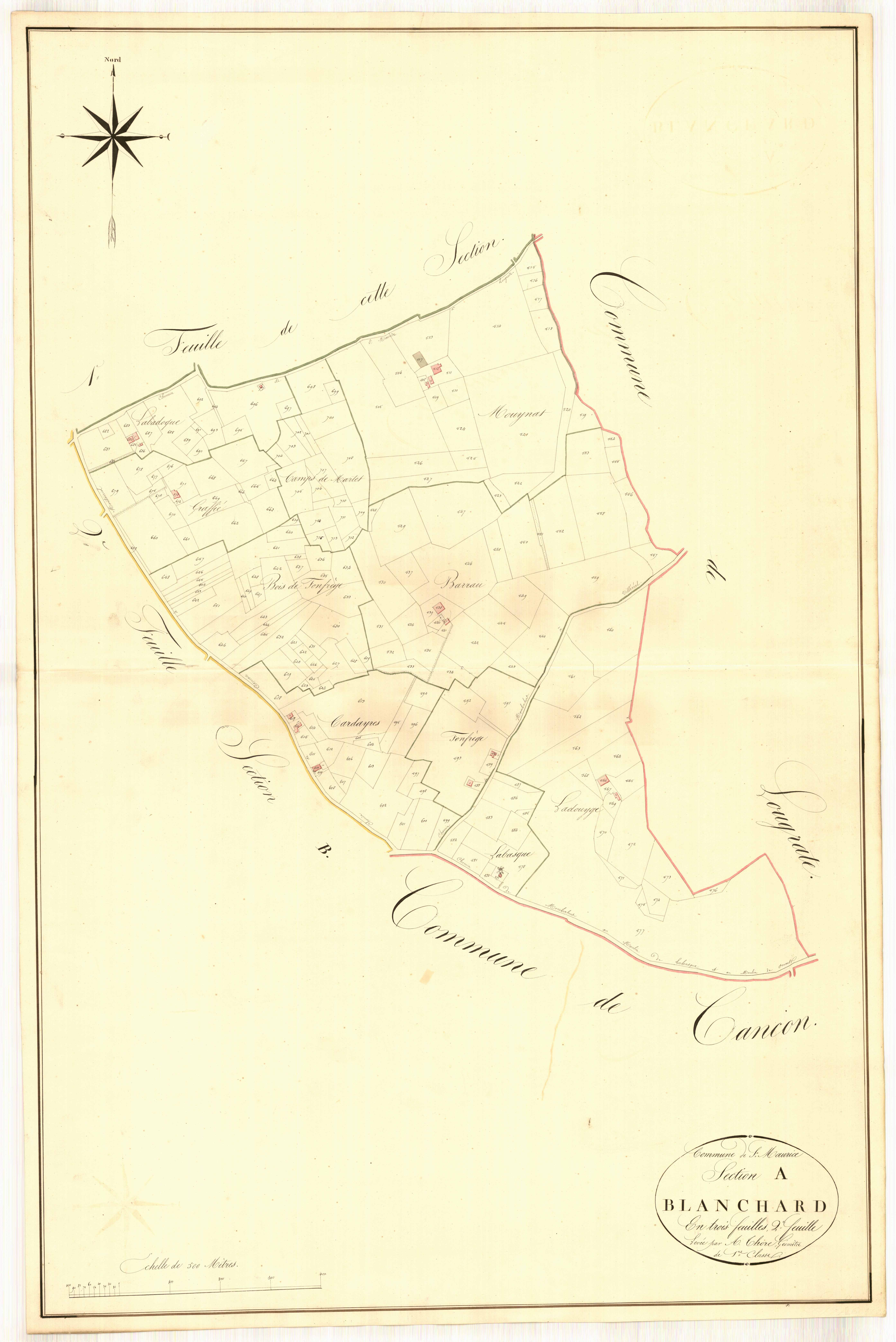 Plan napoléonien, atlas-A2 Blanchard, Saint-Maurice-de-Lestapel