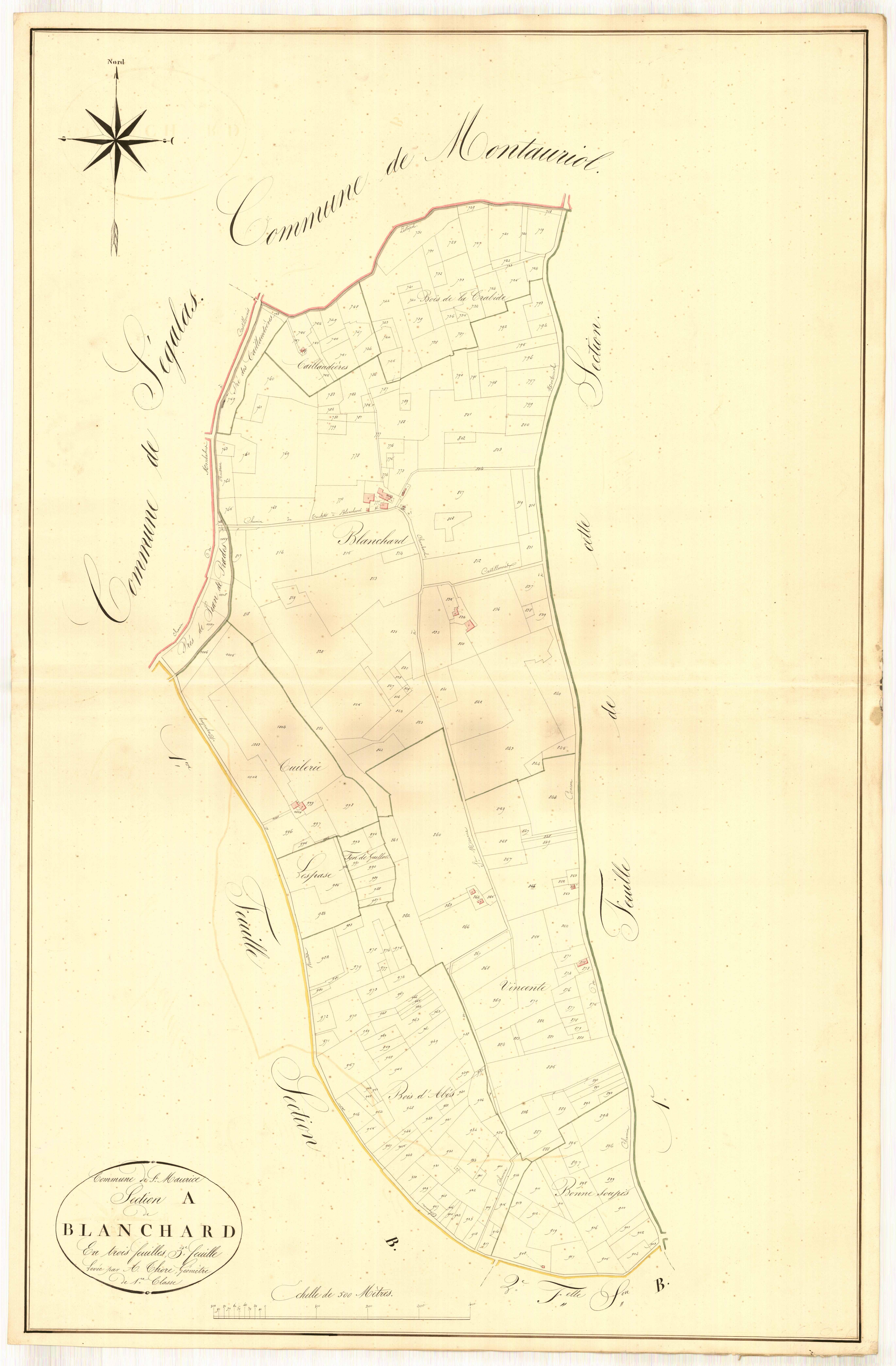 Plan napoléonien, atlas-A3 Blanchard, Saint-Maurice-de-Lestapel