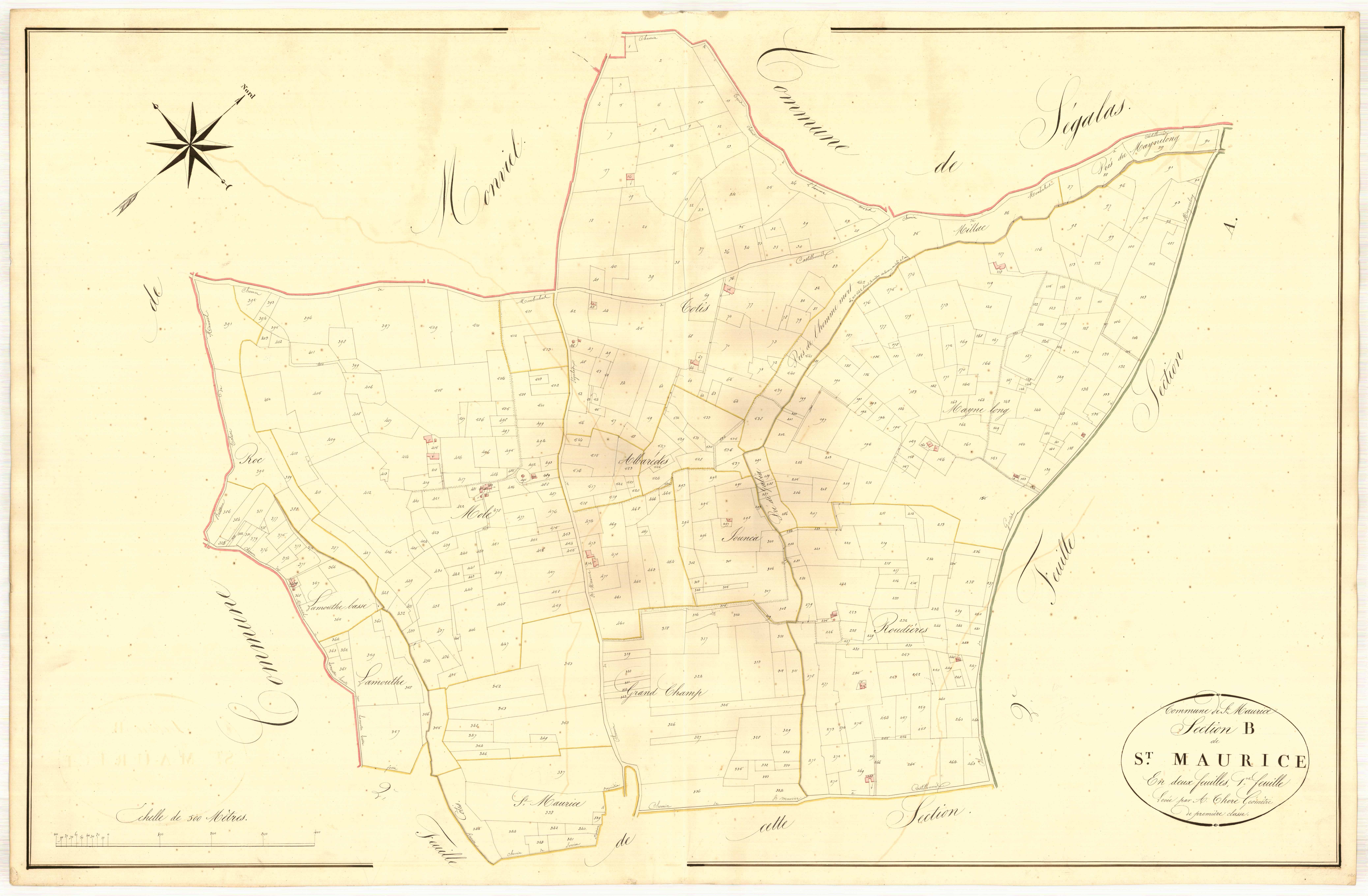 Plan napoléonien, atlas-B1 Saint-Maurice, Saint-Maurice-de-Lestapel