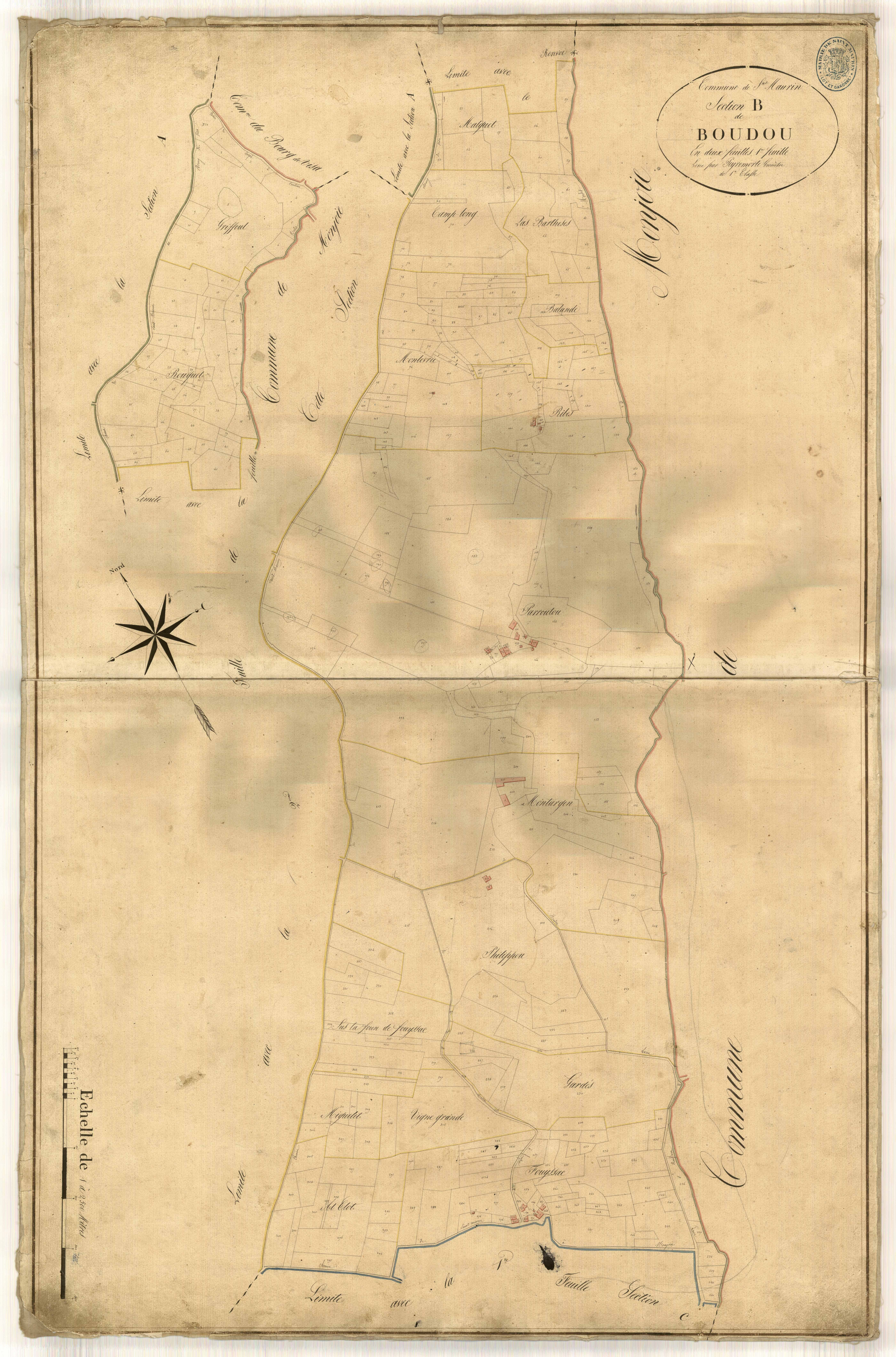 Plan napoléonien-B1 Boudou, Saint-Maurin